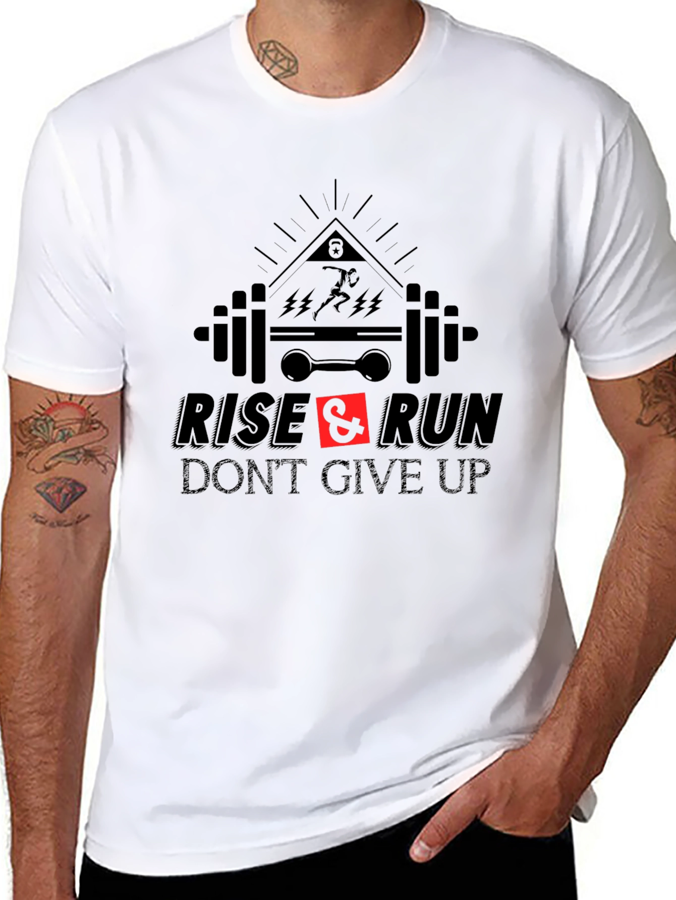Rise & Run Fitness T-Shirt - Dont Give Up