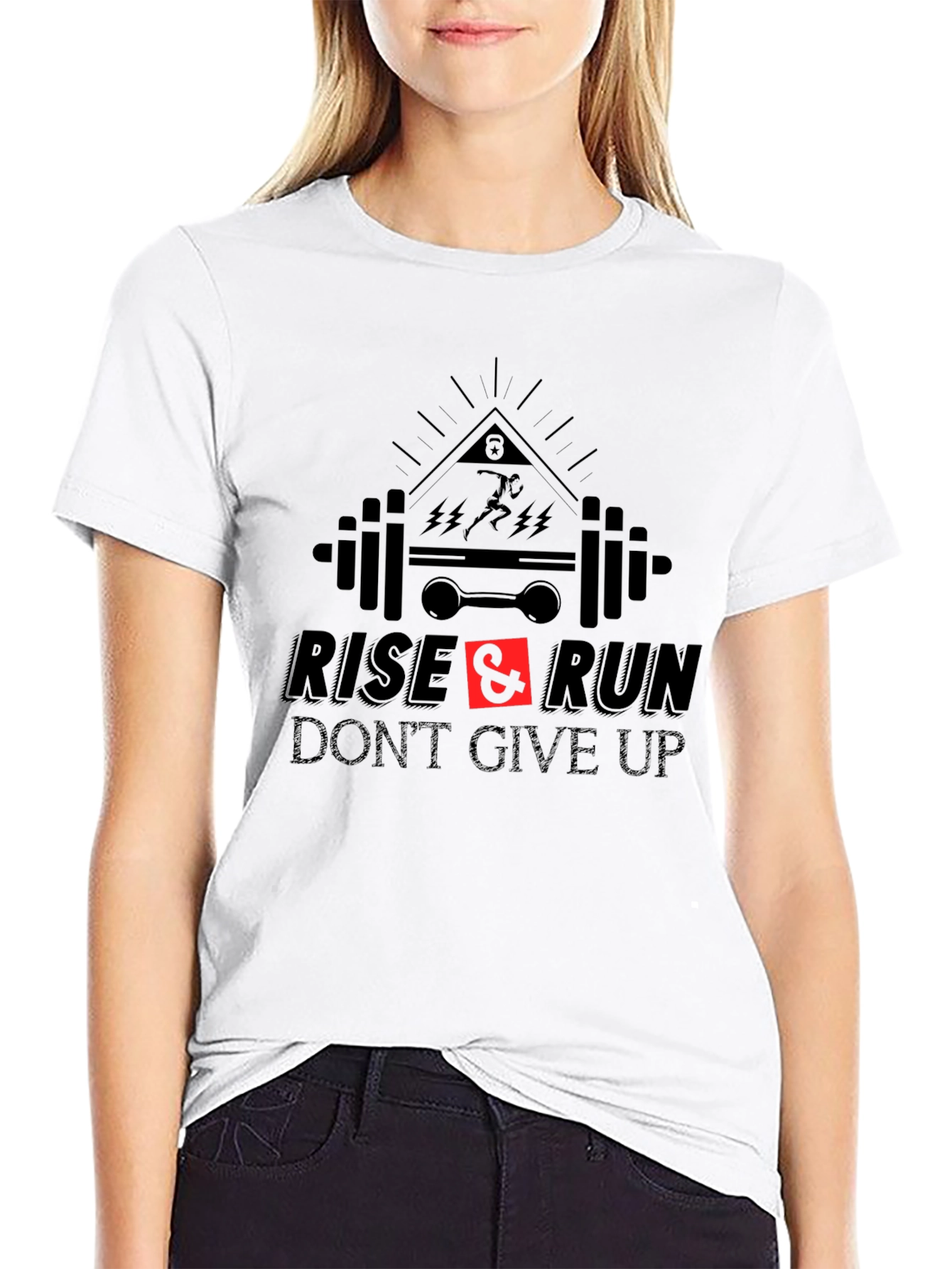 Rise & Run Fitness T-Shirt - Dont Give Up
