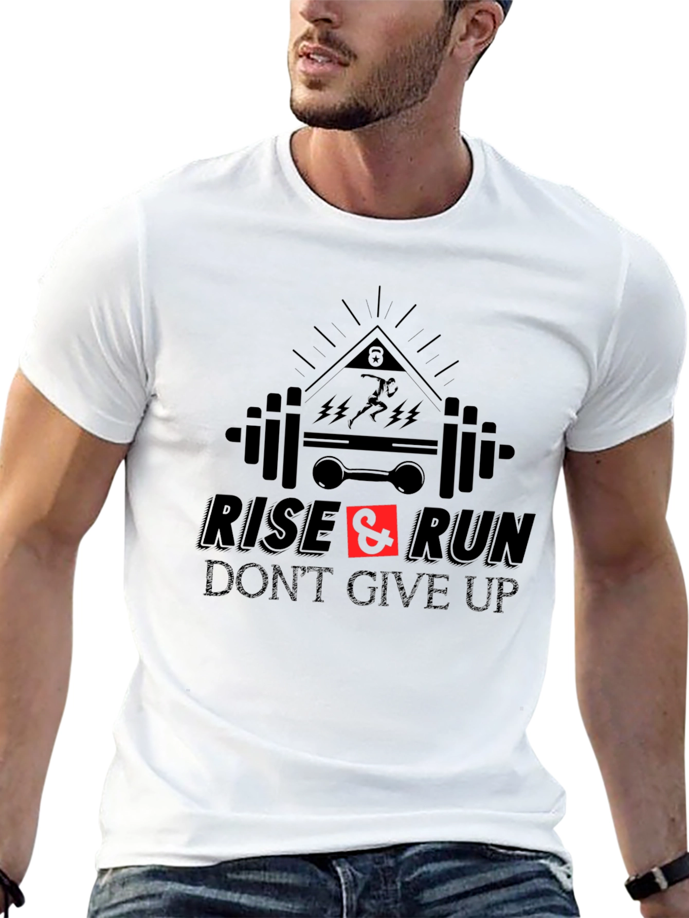 Rise & Run Fitness T-Shirt - Dont Give Up