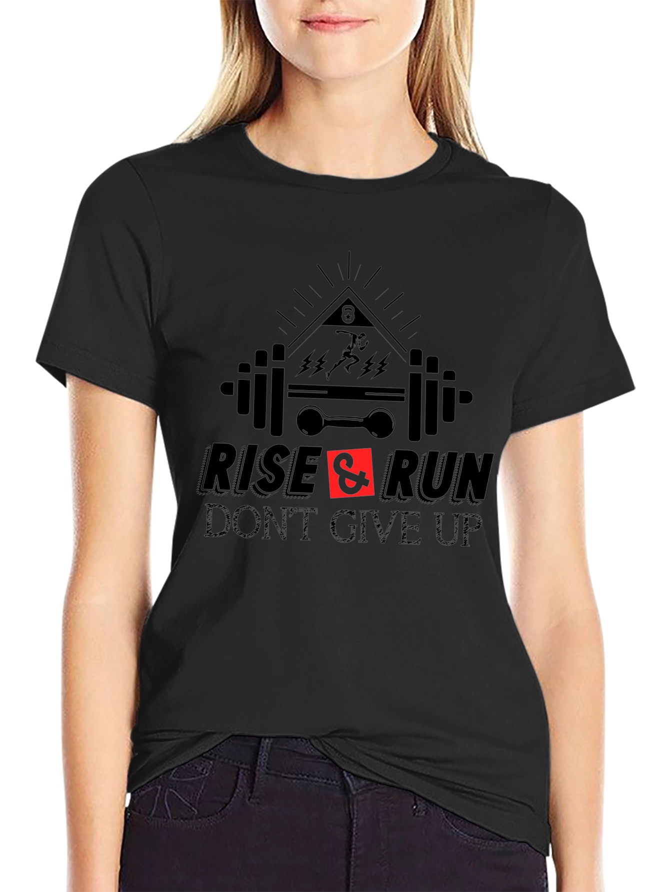 Rise & Run Fitness T-Shirt - Dont Give Up