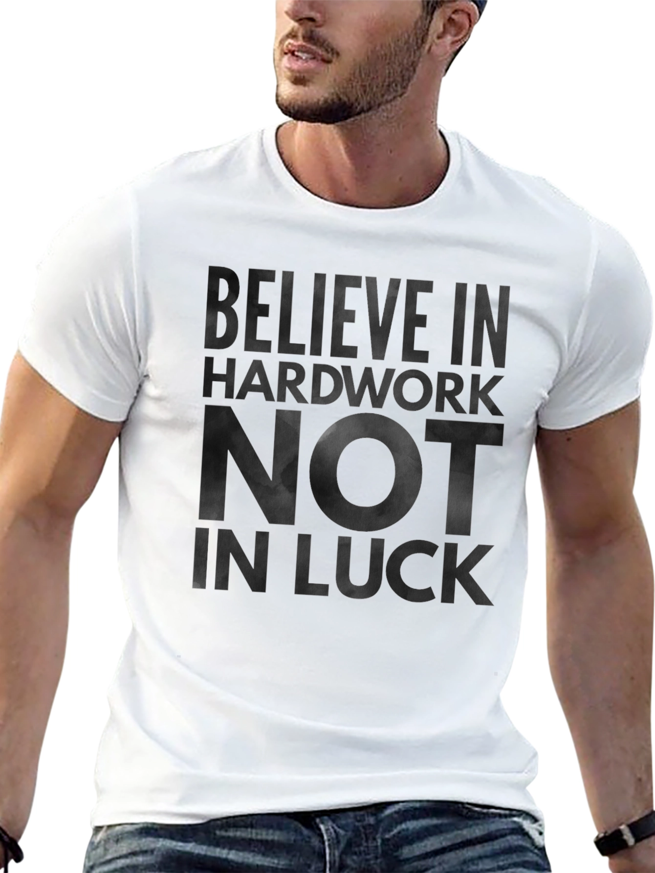 Believe in Hardwork Graphic Tee - Black