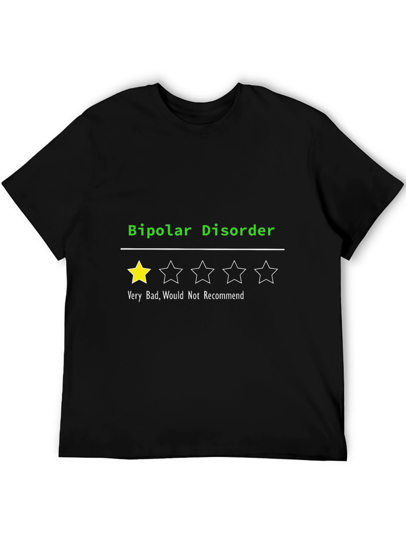 Bipolar Disorder 1-Star T-Shirt: Funny Mental Health Tee