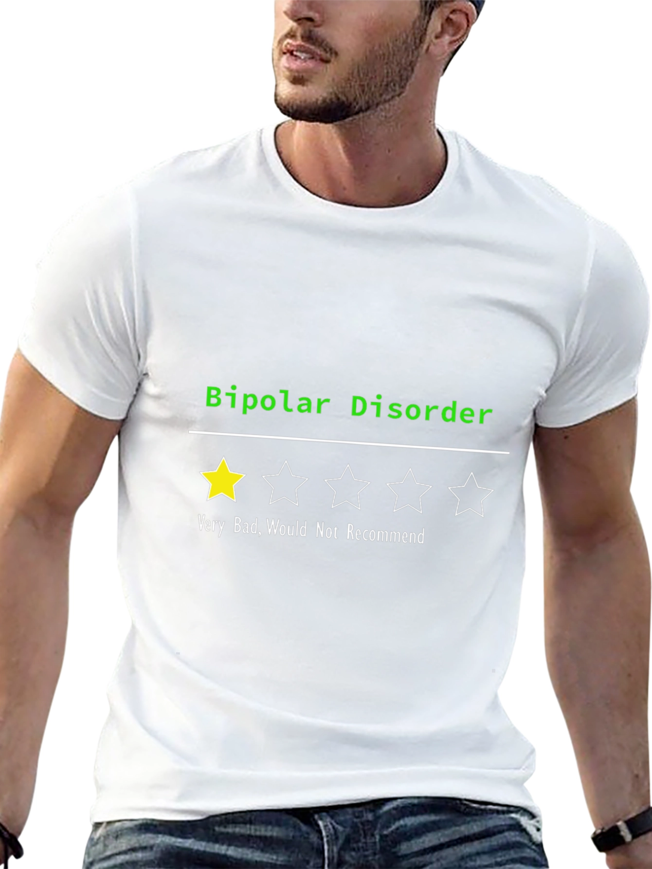 Bipolar Disorder 1-Star T-Shirt: Funny Mental Health Tee