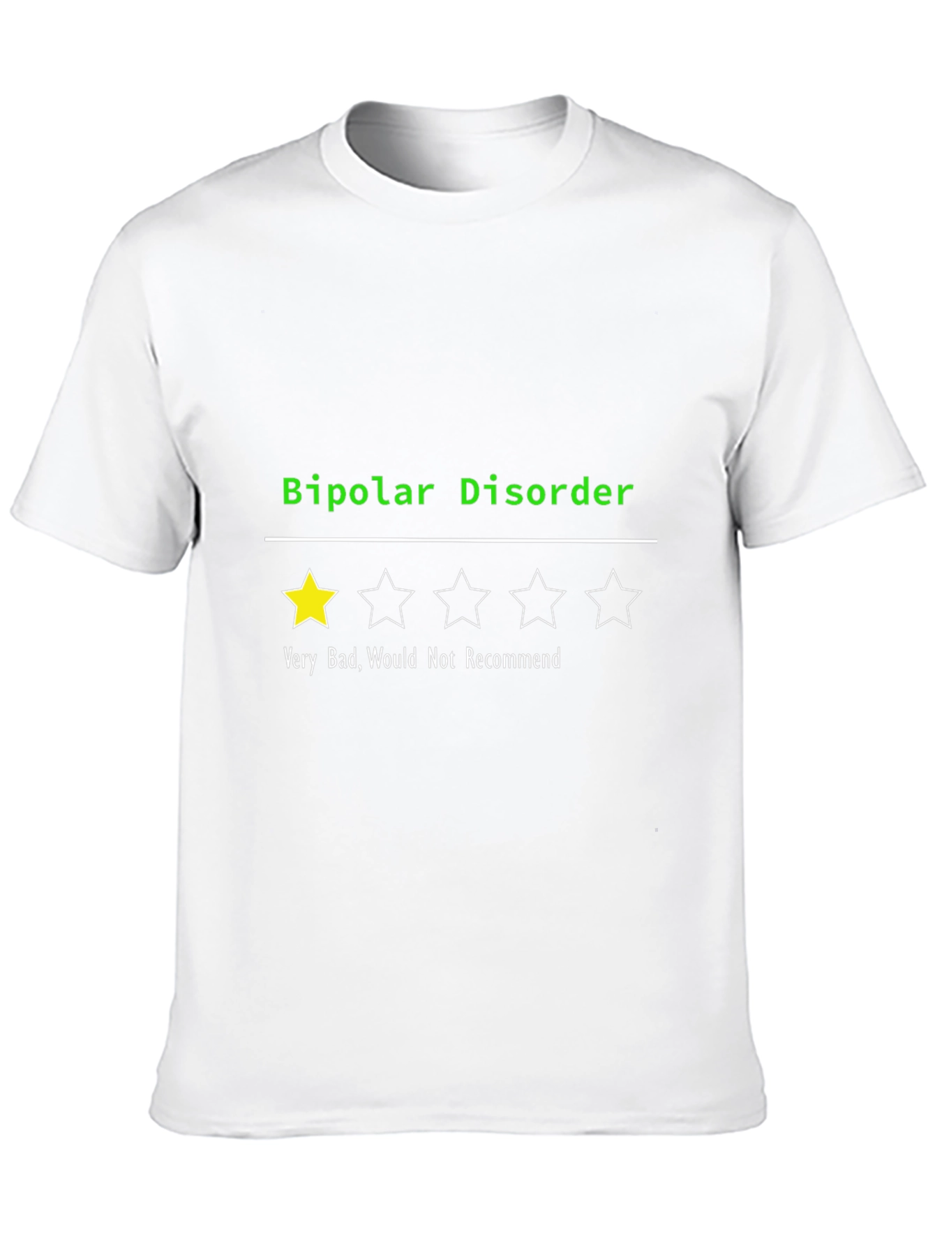 Bipolar Disorder 1-Star T-Shirt: Funny Mental Health Tee