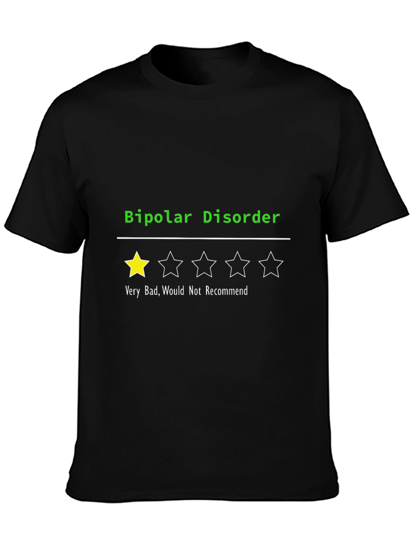 Bipolar Disorder 1-Star T-Shirt: Funny Mental Health Tee