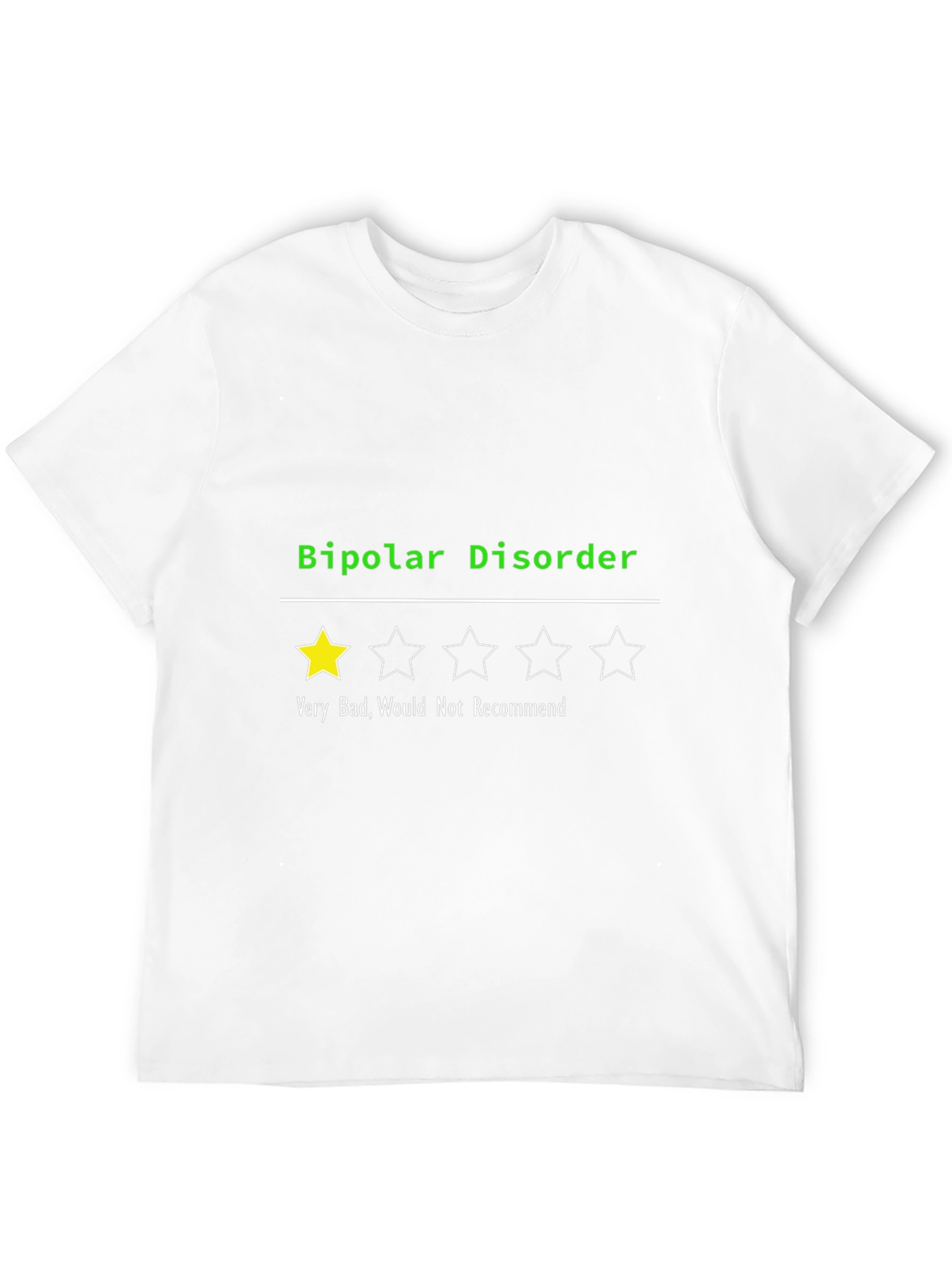 Bipolar Disorder 1-Star T-Shirt: Funny Mental Health Tee
