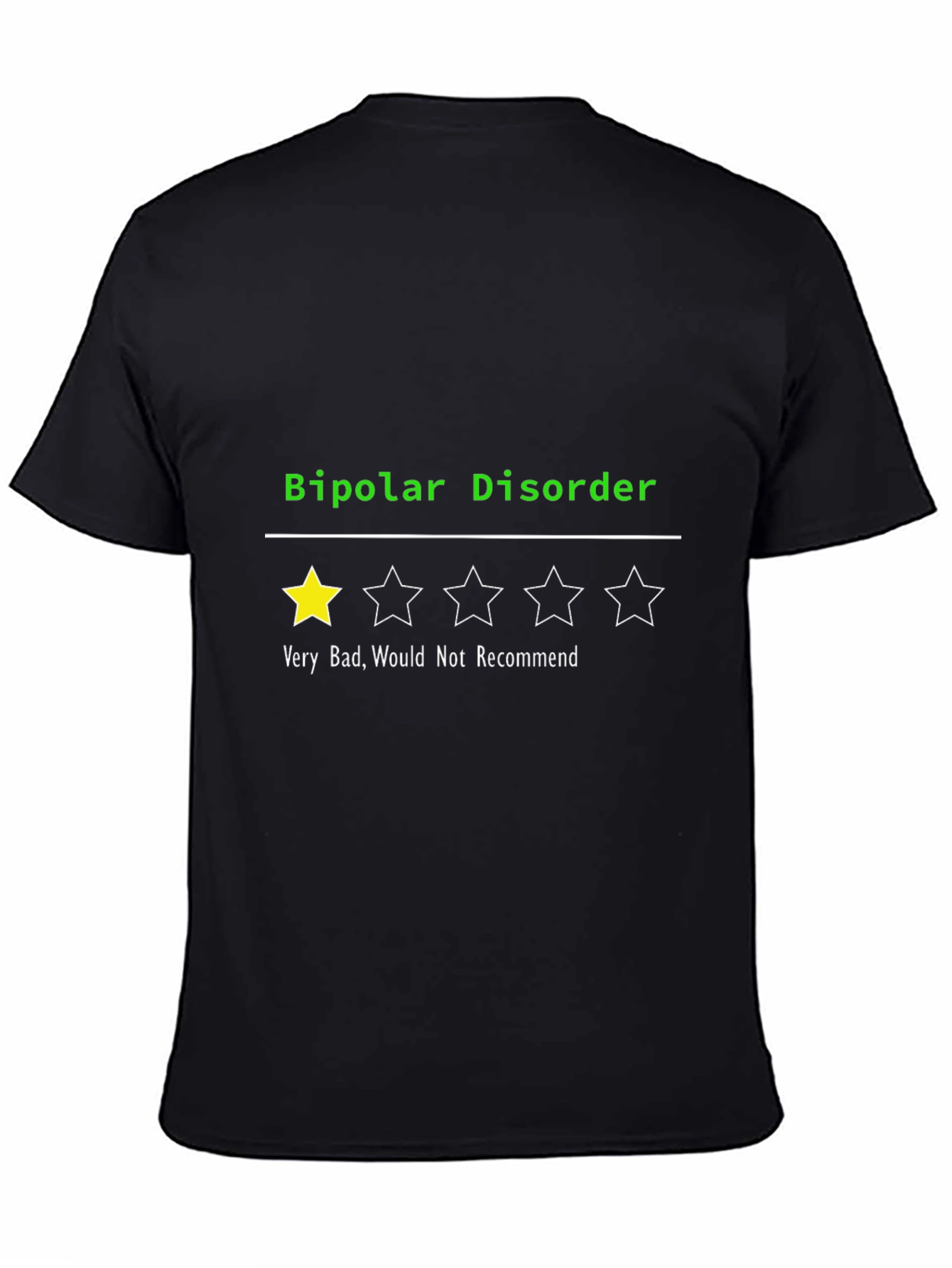 Bipolar Disorder 1-Star T-Shirt: Funny Mental Health Tee
