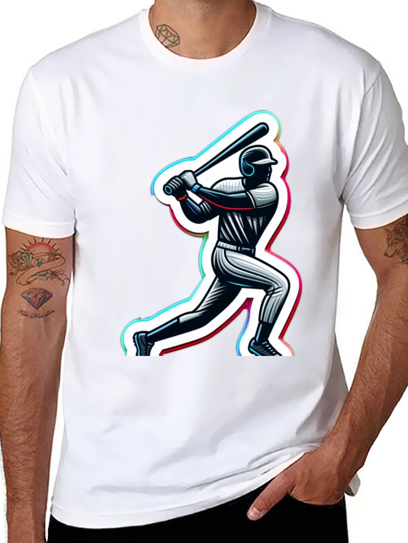 Baseball Player Graphic Tee - Stylish & Unique