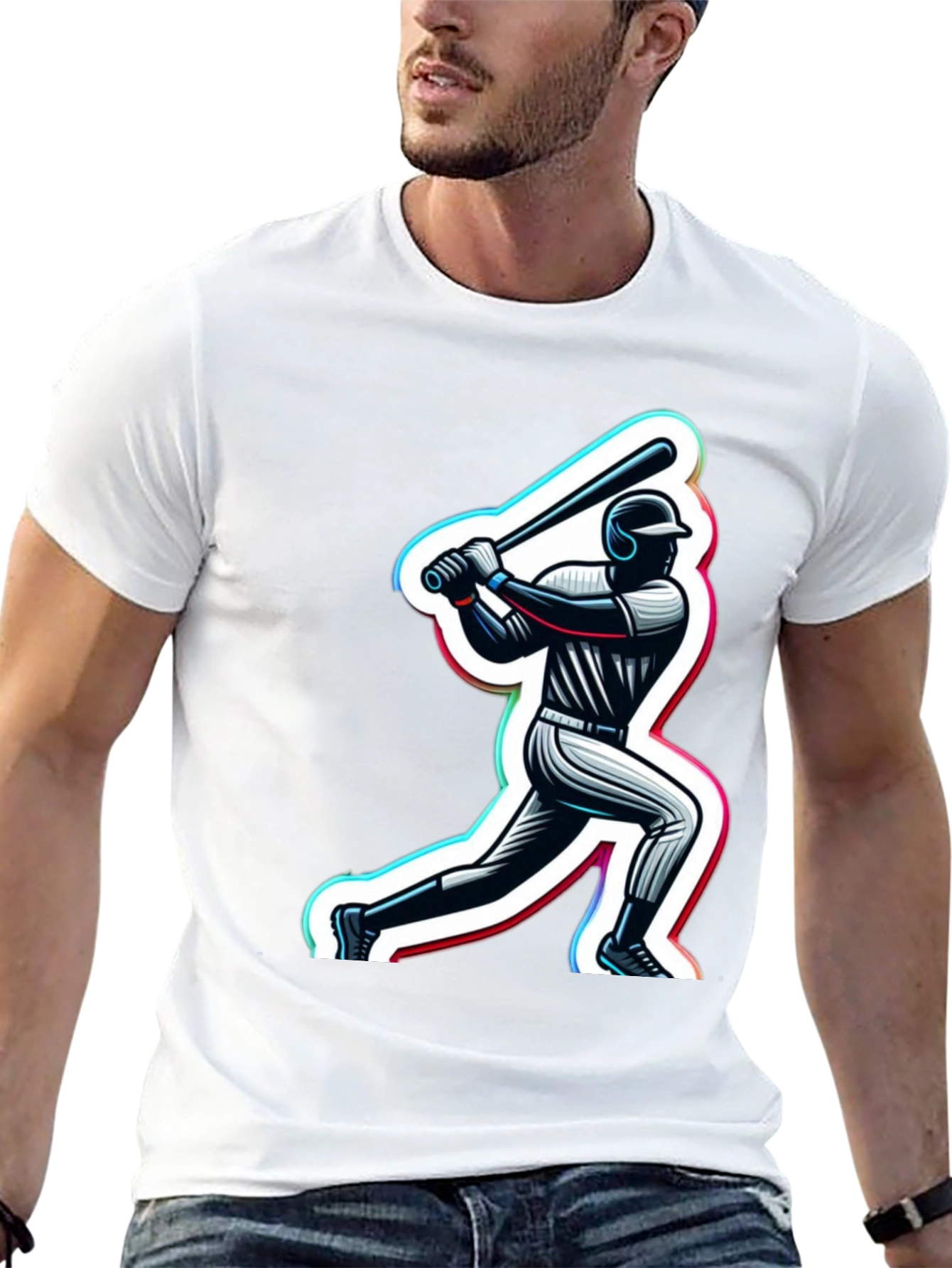 Baseball Player Graphic Tee - Stylish & Unique