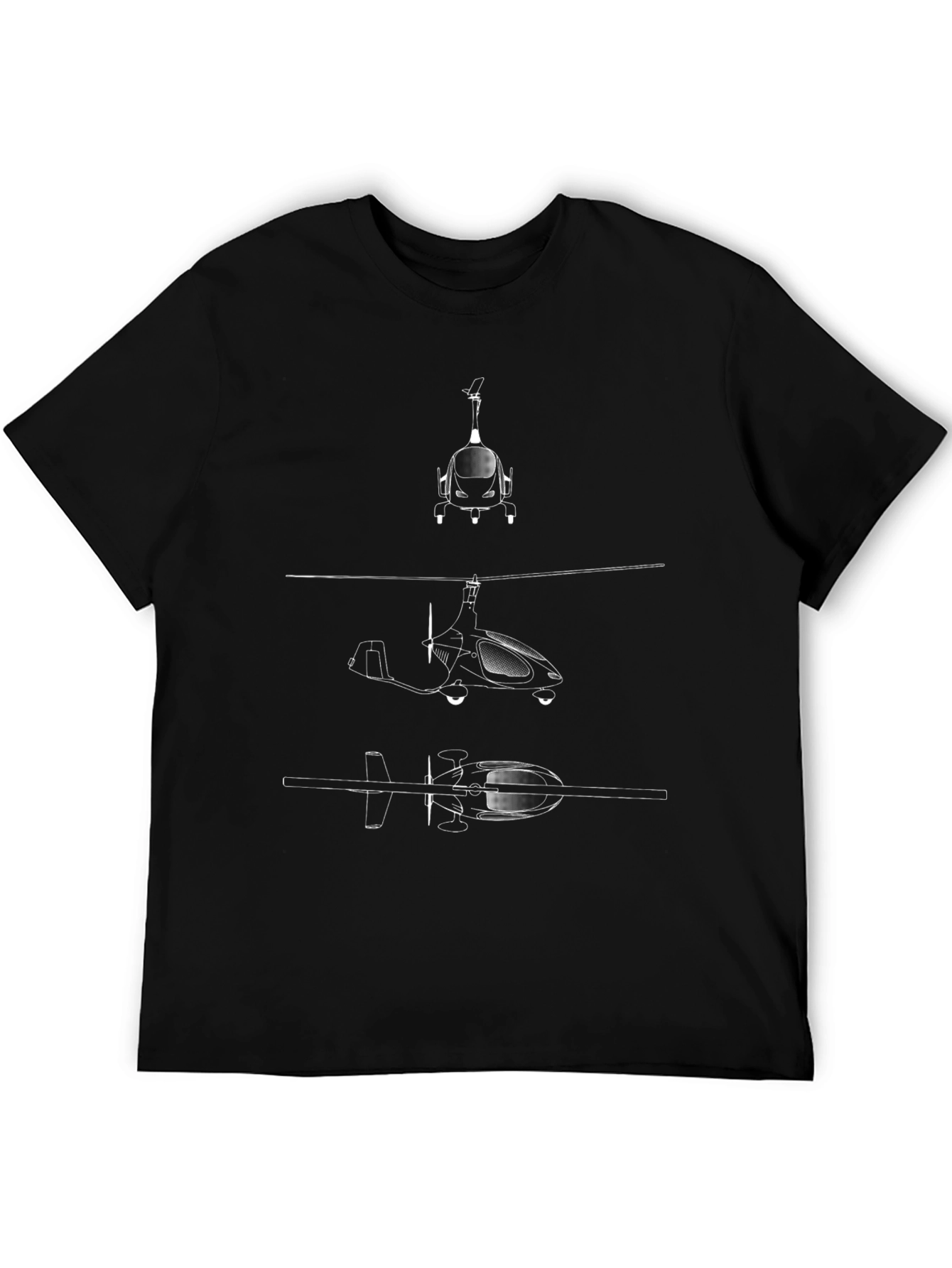Gyroplane Blueprint Black T-Shirt