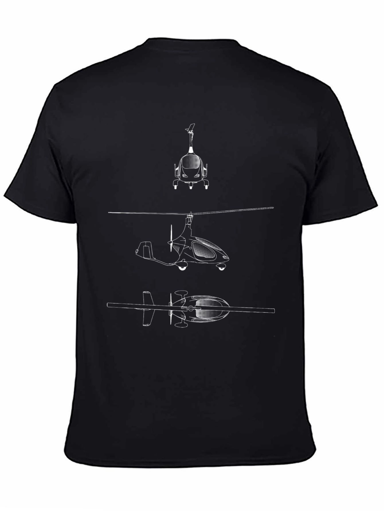 Gyroplane Blueprint Black T-Shirt
