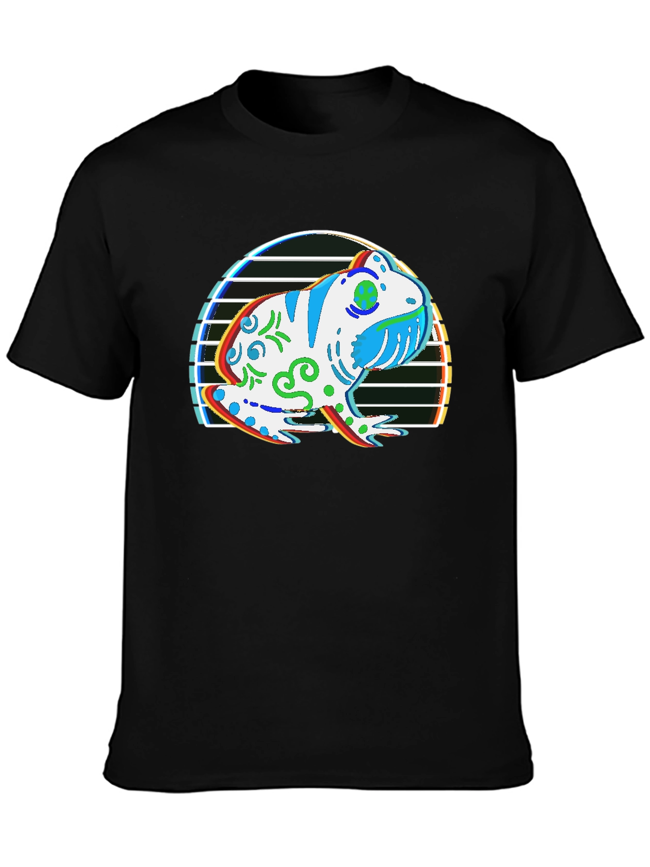 Frog Graphic T-Shirt - Black Cotton Tee