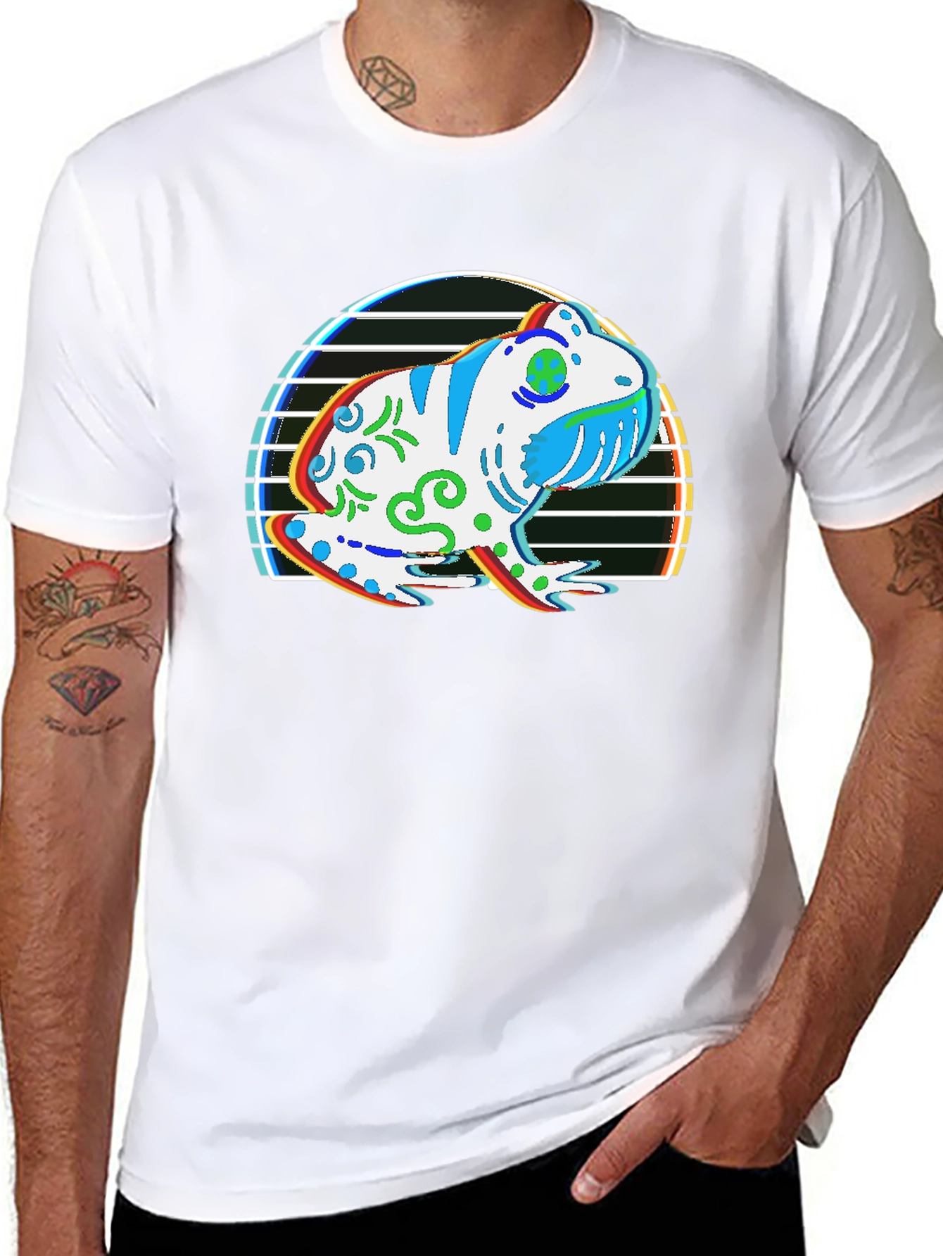 Frog Graphic T-Shirt - Black Cotton Tee