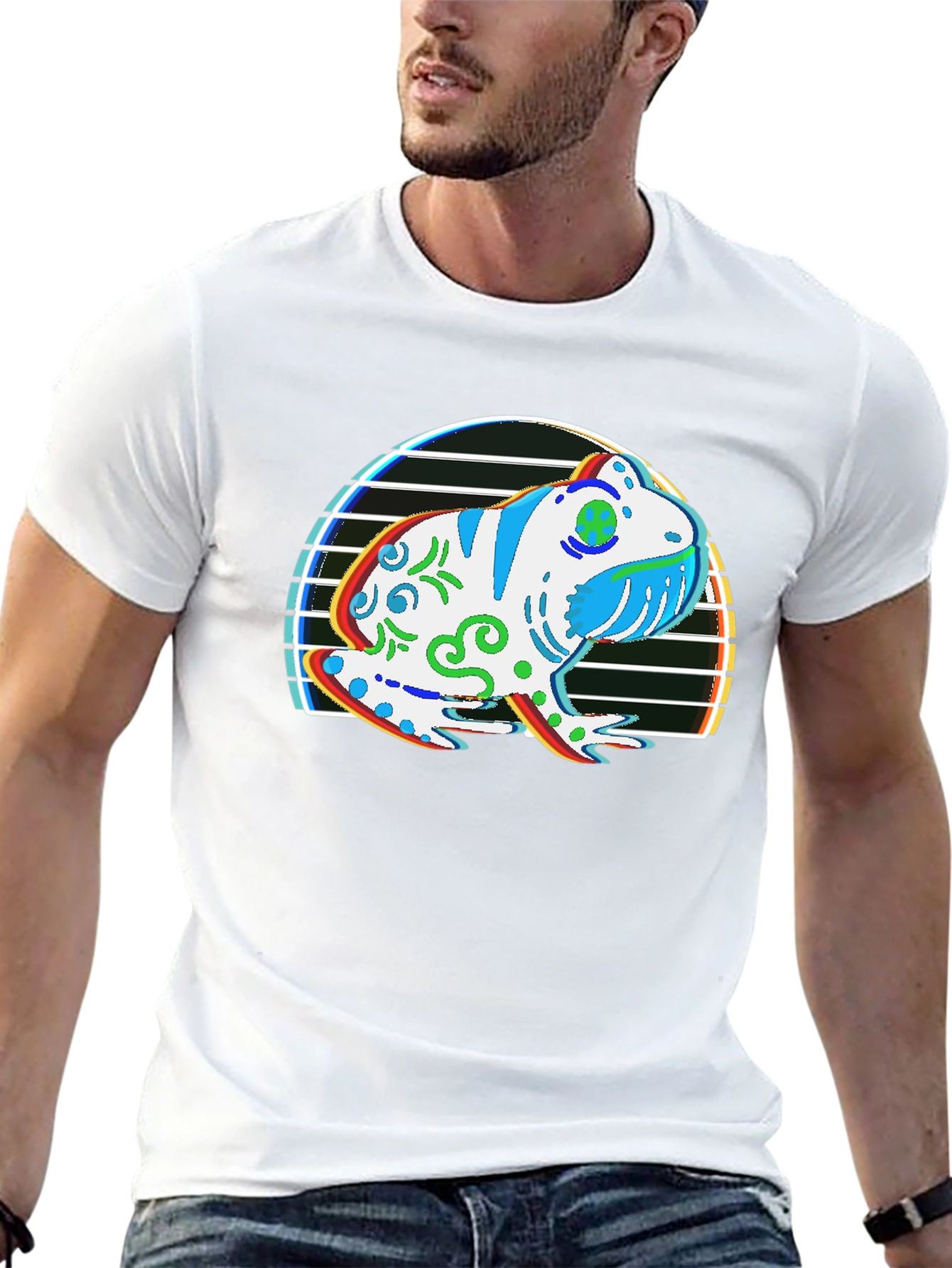 Frog Graphic T-Shirt - Black Cotton Tee