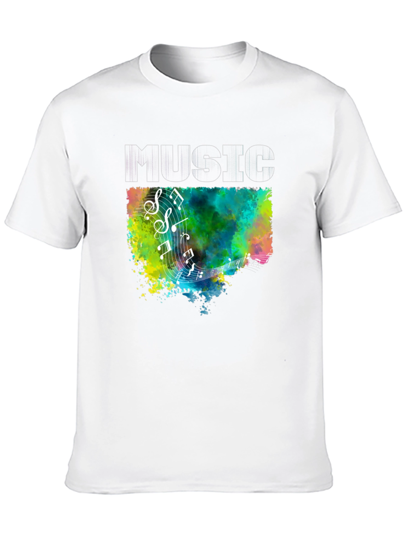 Music Notes Graphic Black T-Shirt