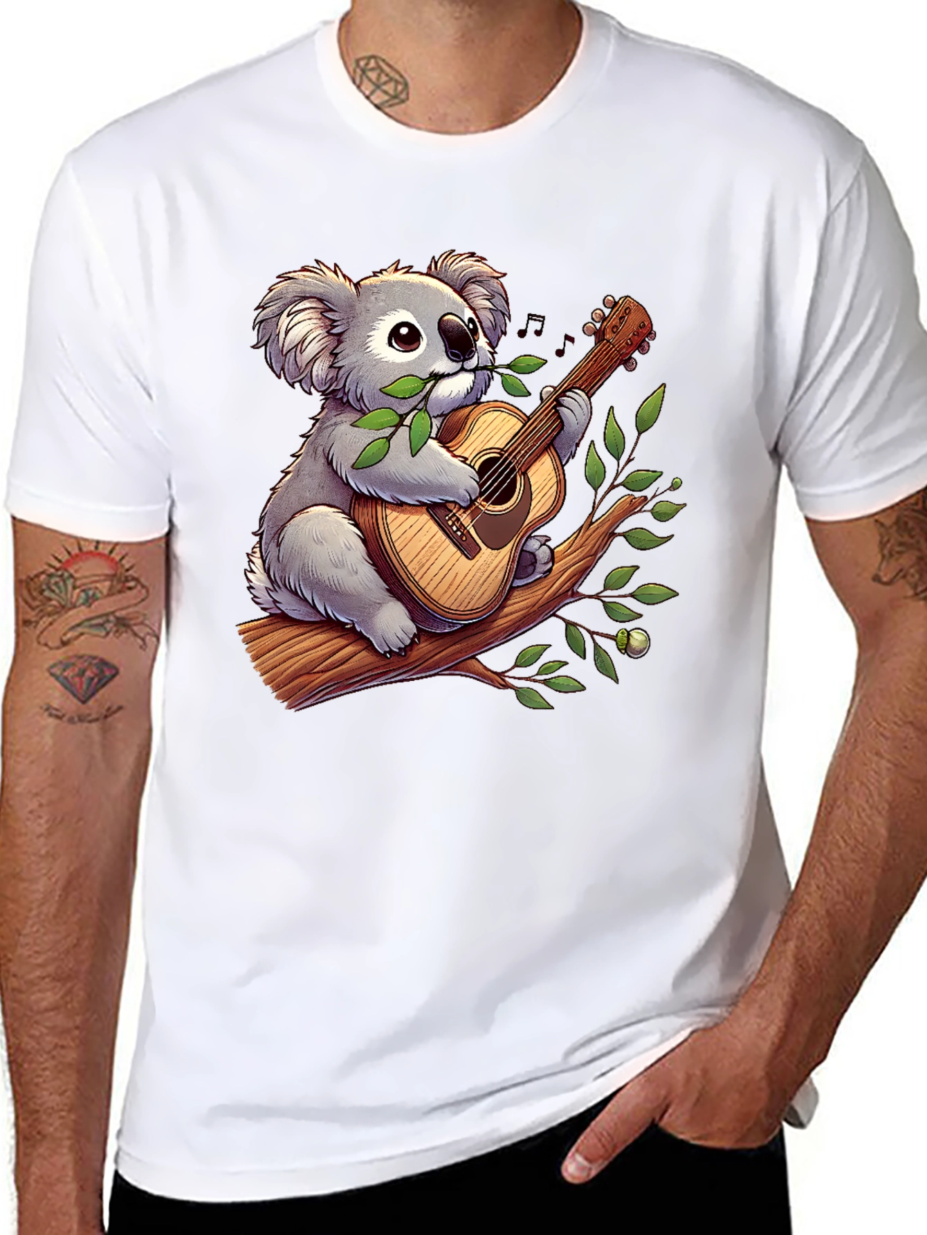 Koala Guitar Player Graphic T-Shirt