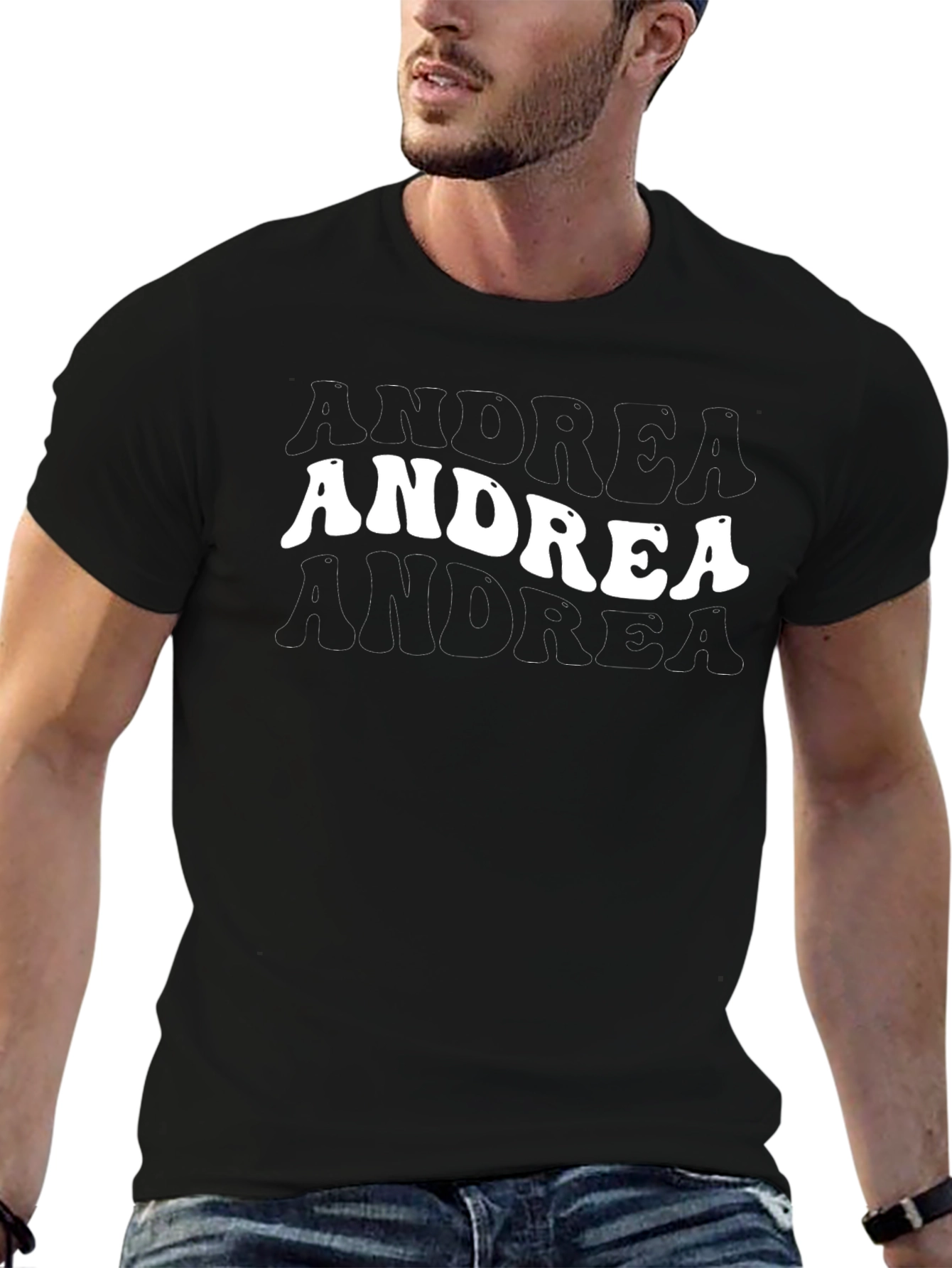 Retro Andrea Graphic Tee - Black Cotton T-Shirt