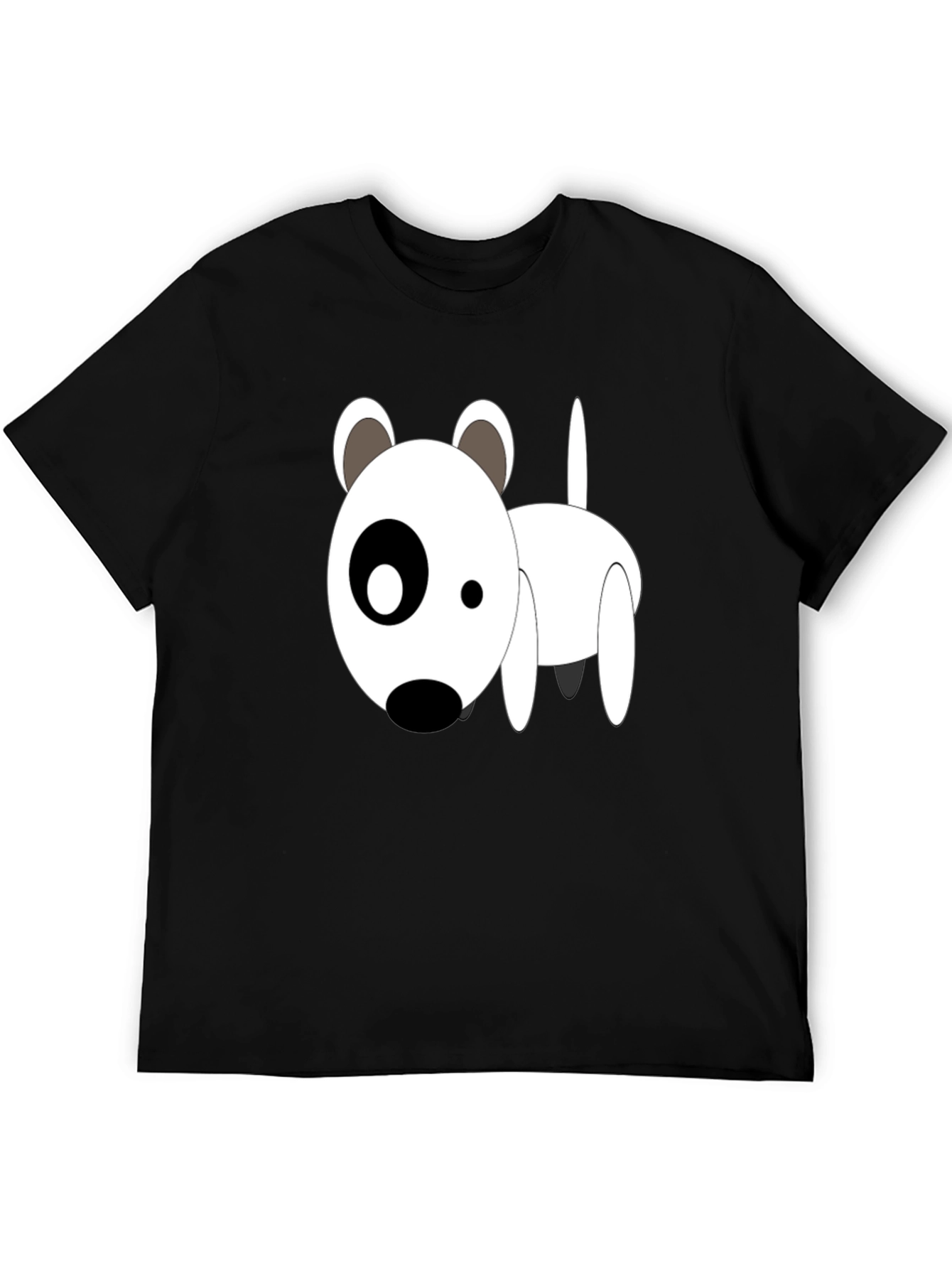 Cartoon Dog Graphic T-Shirt - Black