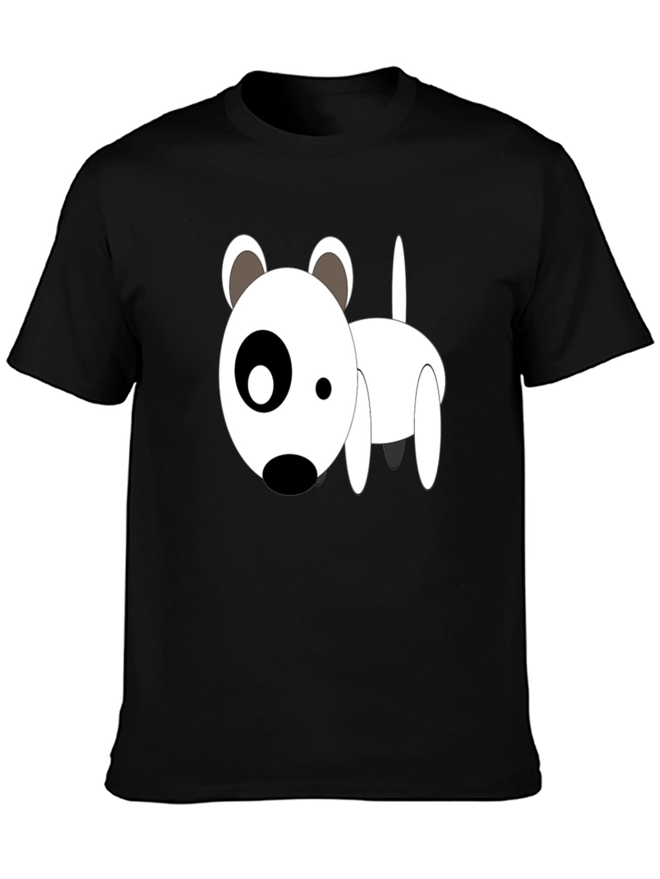 Cartoon Dog Graphic T-Shirt - Black