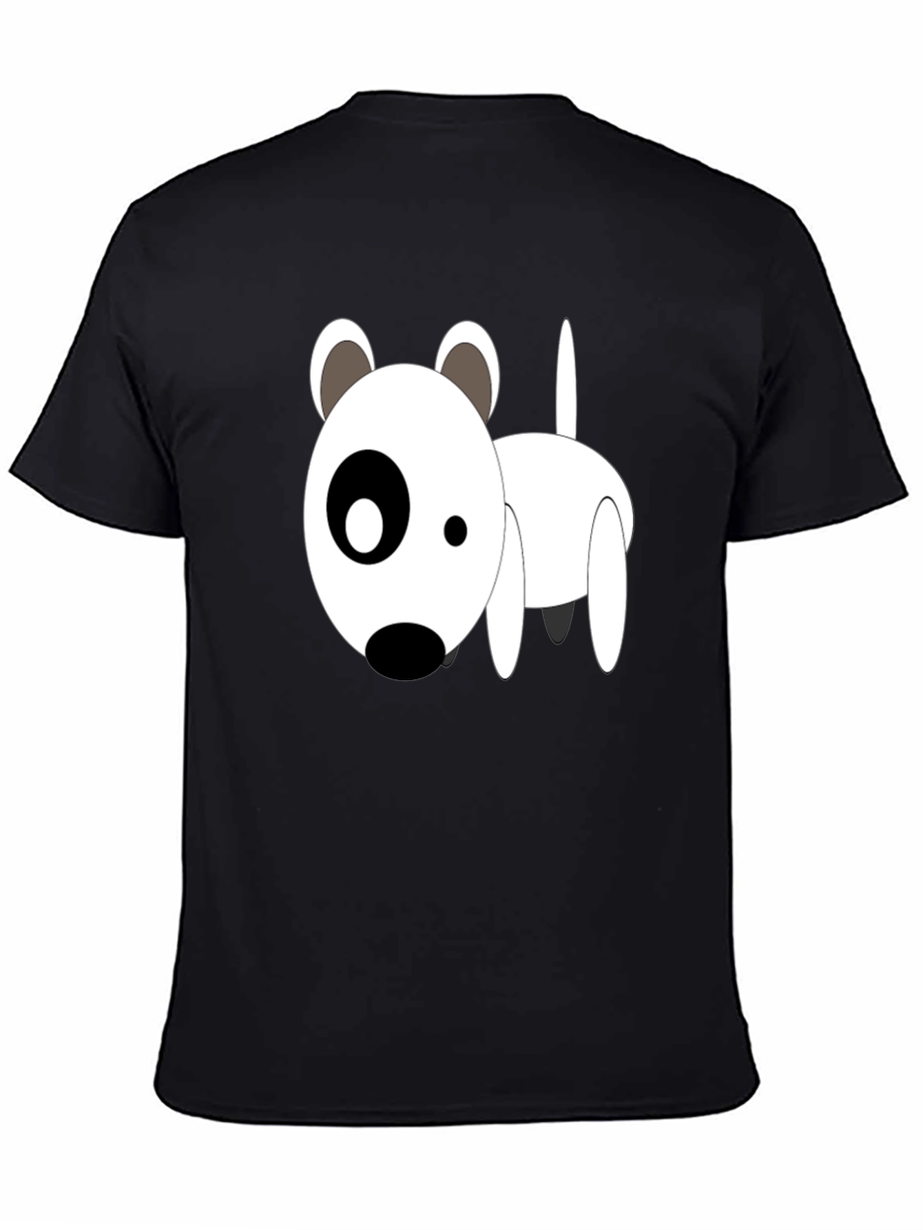 Cartoon Dog Graphic T-Shirt - Black