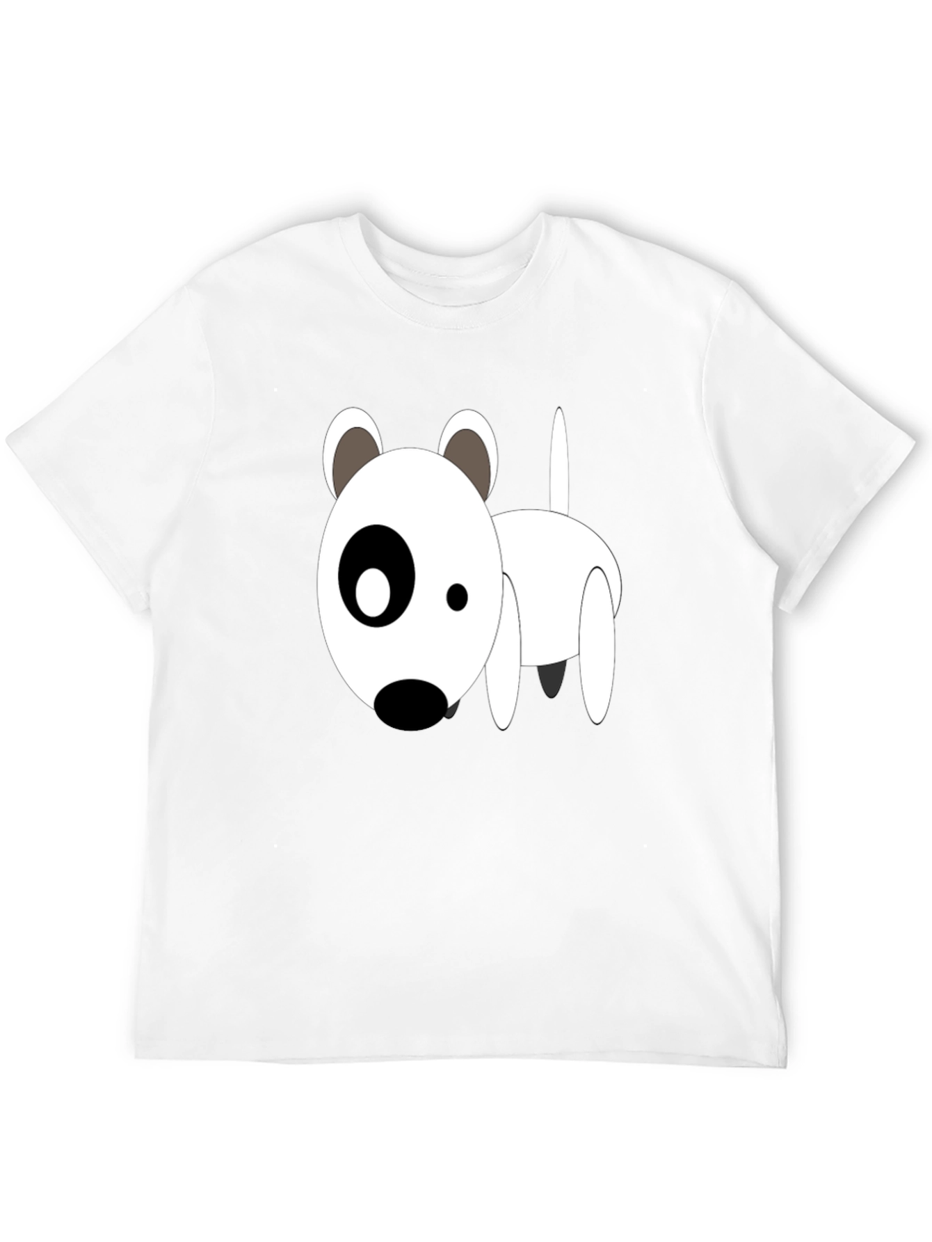 Cartoon Dog Graphic T-Shirt - Black