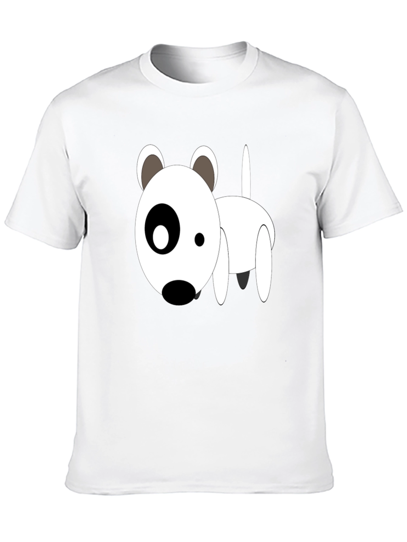 Cartoon Dog Graphic T-Shirt - Black