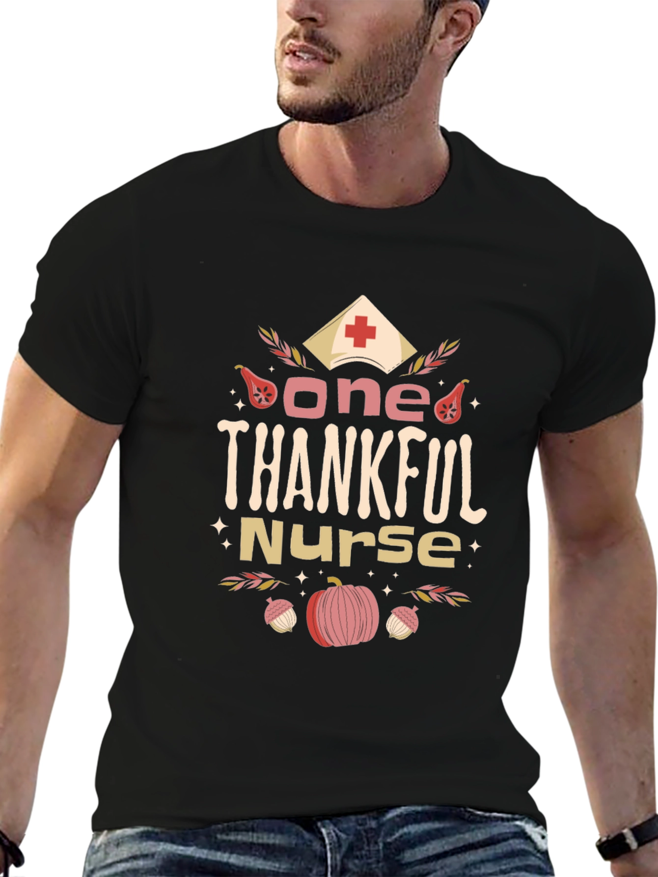 One Thankful Nurse T-Shirt Autumn Thanksgiving Top