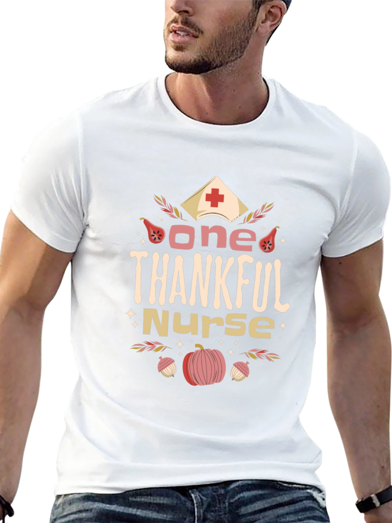 One Thankful Nurse T-Shirt Autumn Thanksgiving Top