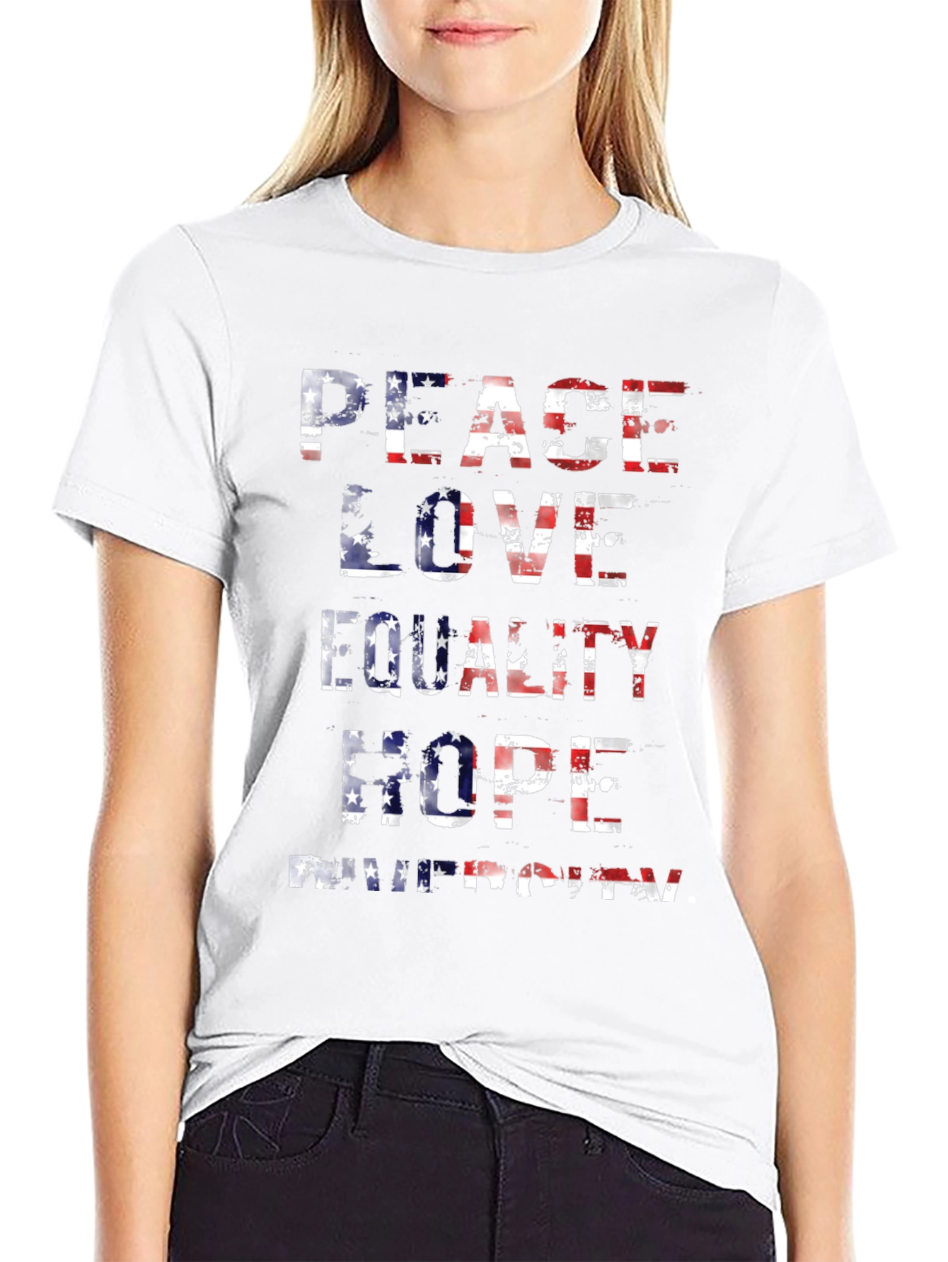 Peace Love Equality American Flag T-Shirt