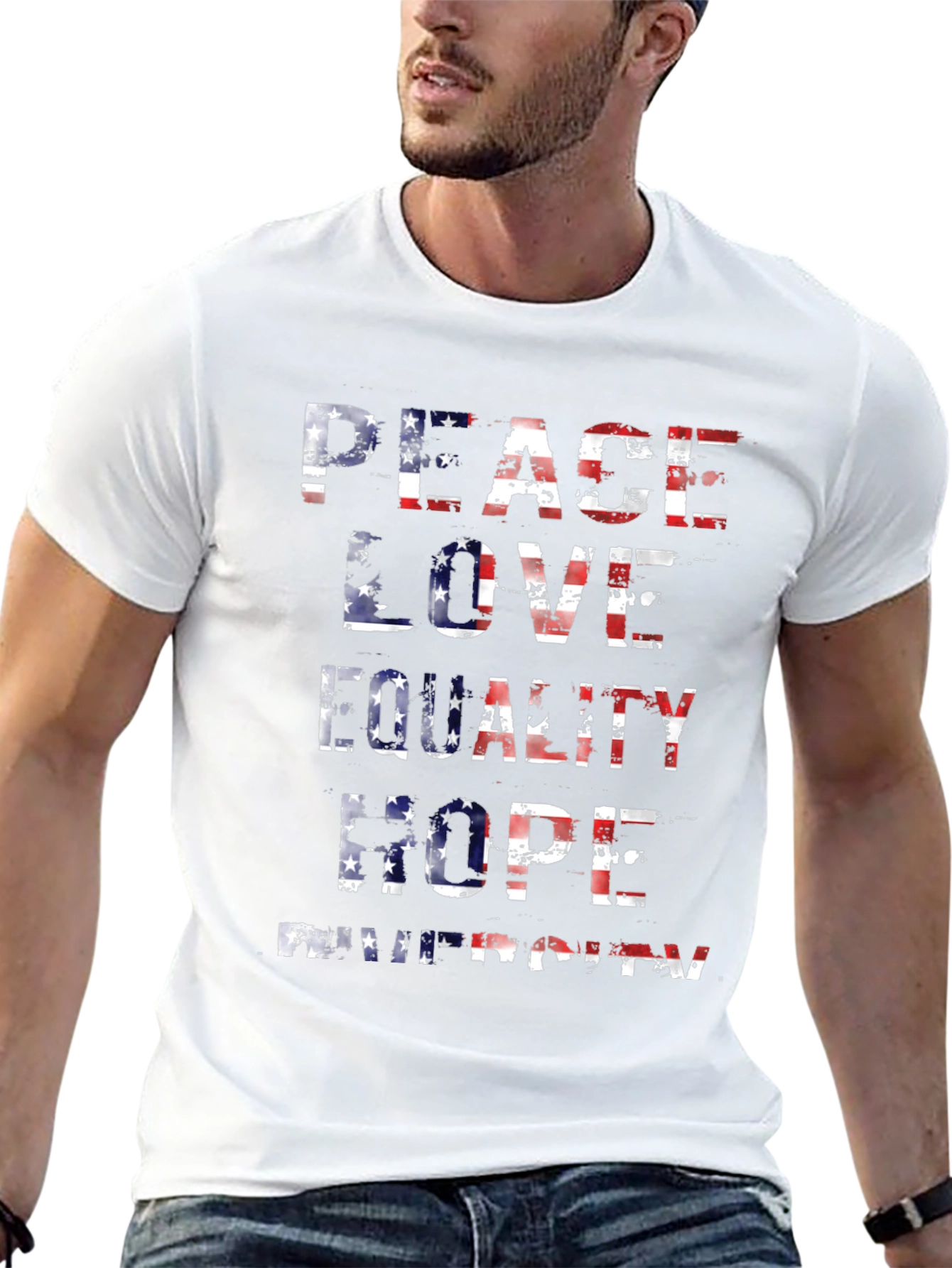 Peace Love Equality American Flag T-Shirt