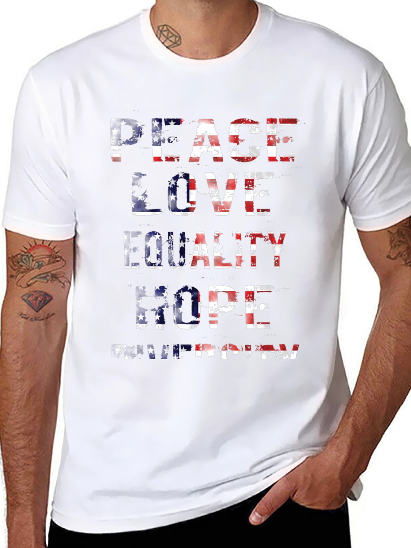 Peace Love Equality American Flag T-Shirt