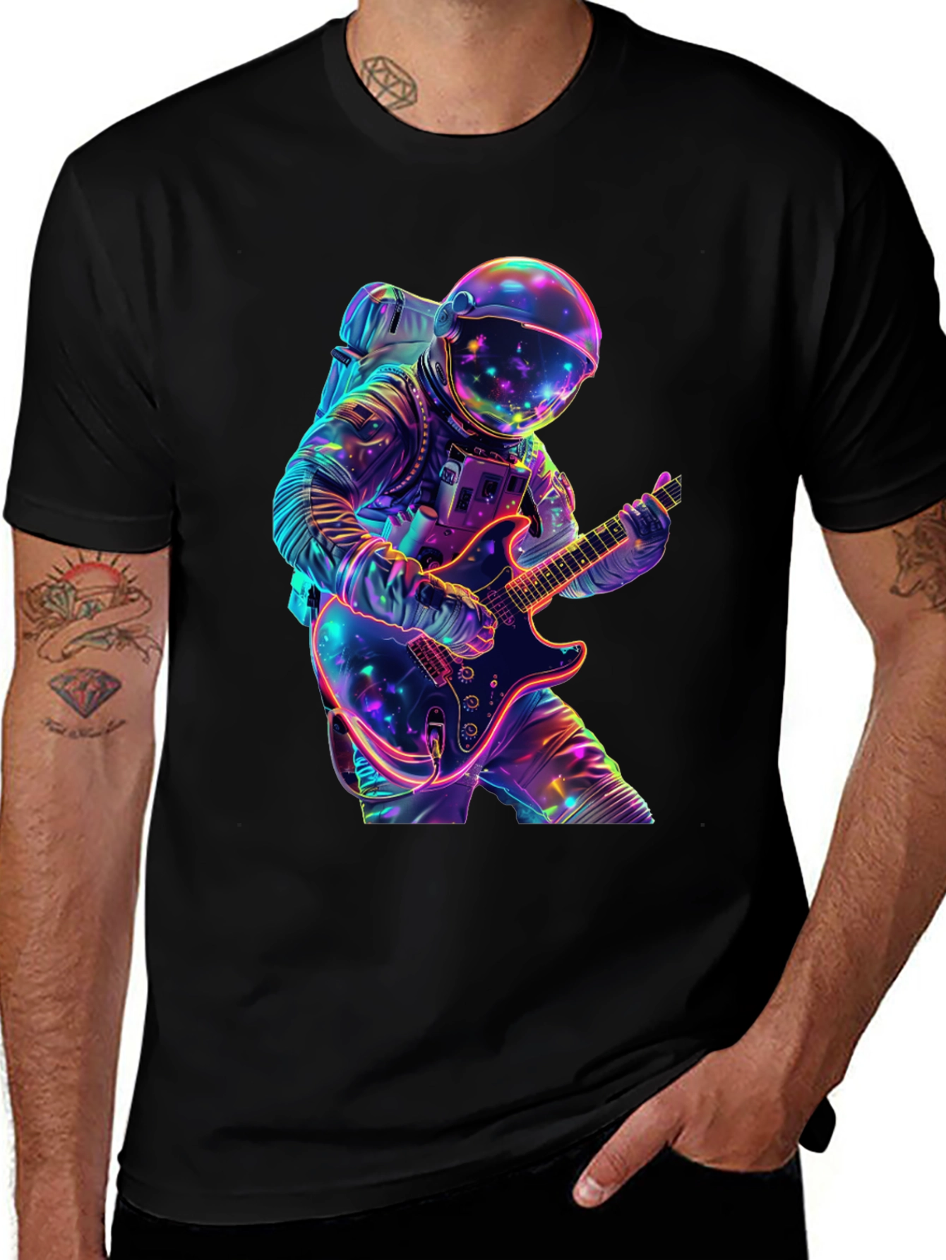Astronaut Guitar Player Graphic Tee