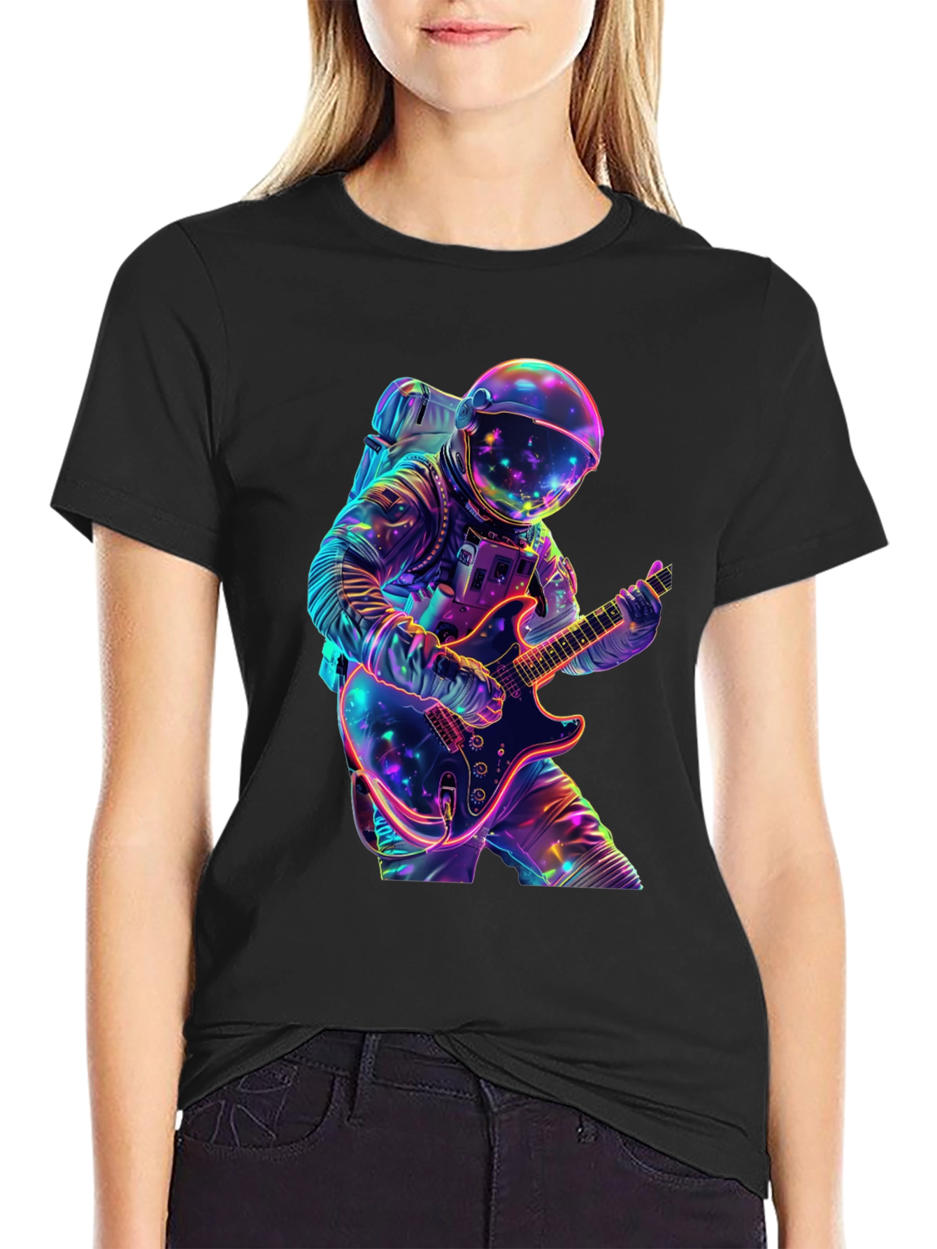 Astronaut Guitar Player Graphic Tee