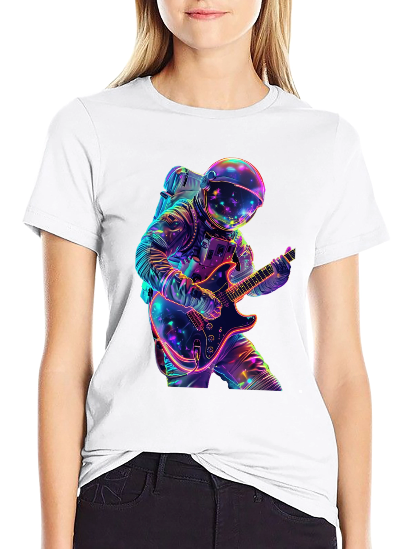 Astronaut Guitar Player Graphic Tee