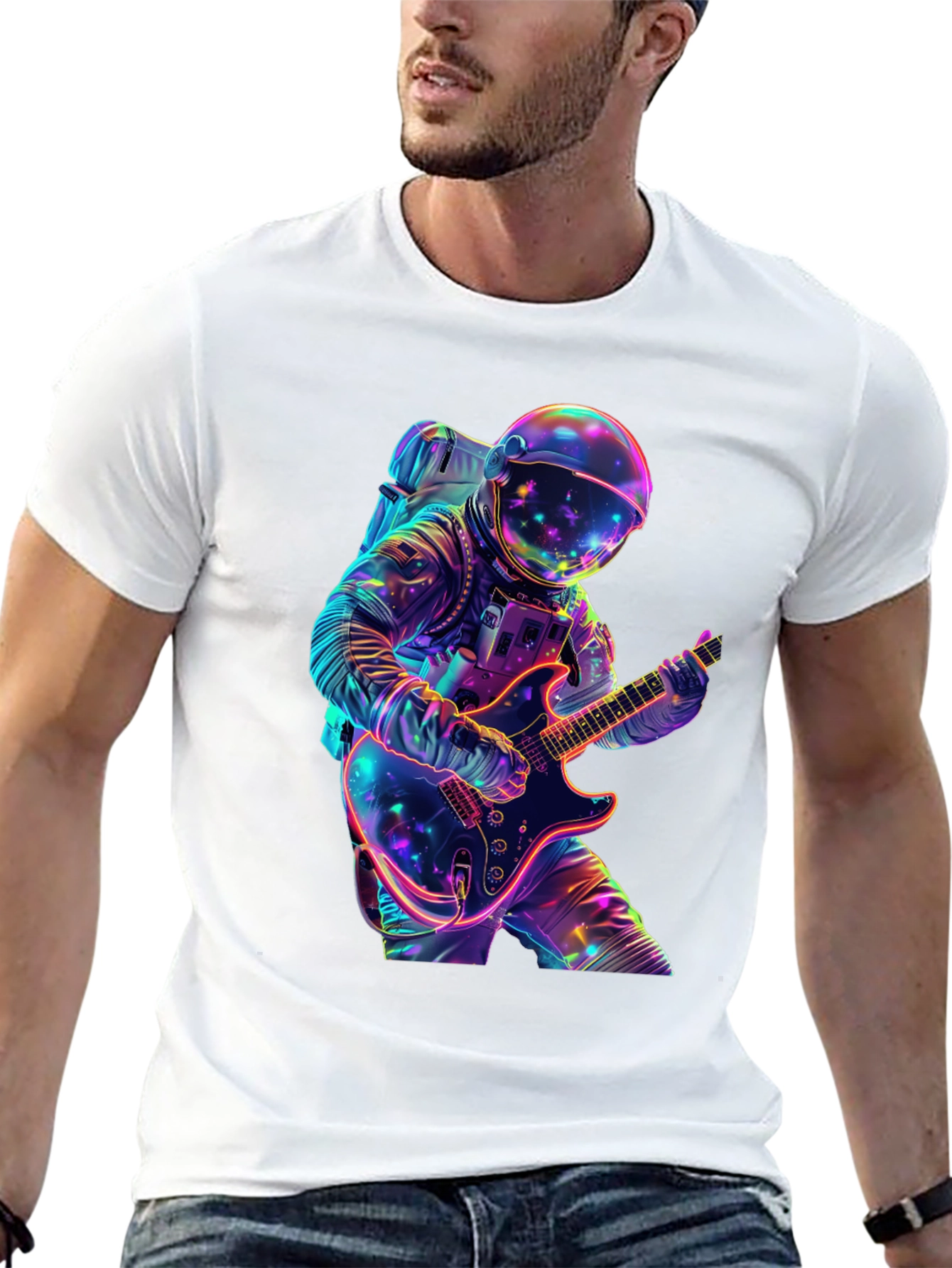 Astronaut Guitar Player Graphic Tee