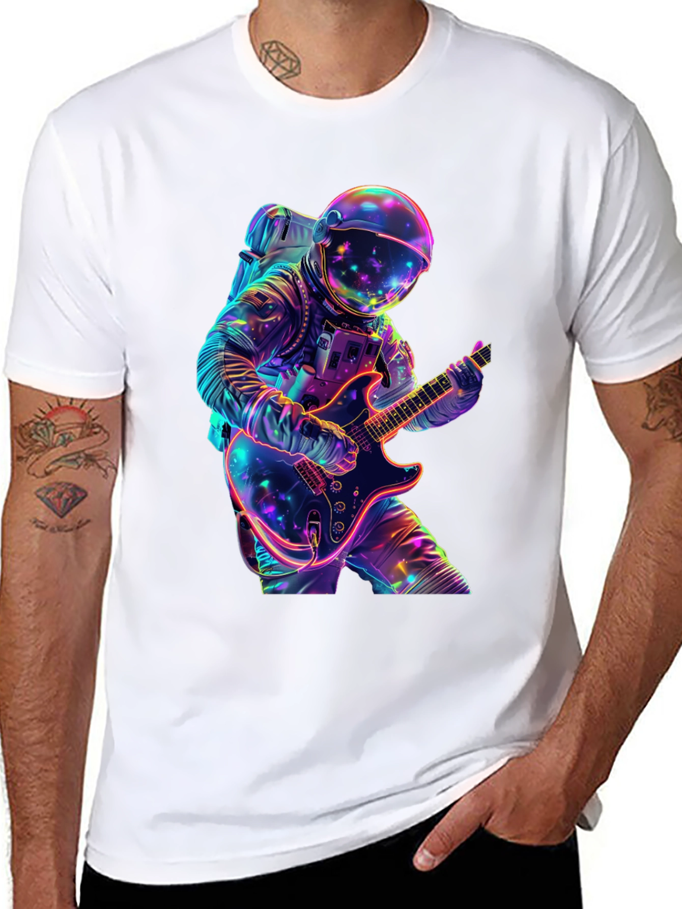 Astronaut Guitar Player Graphic Tee