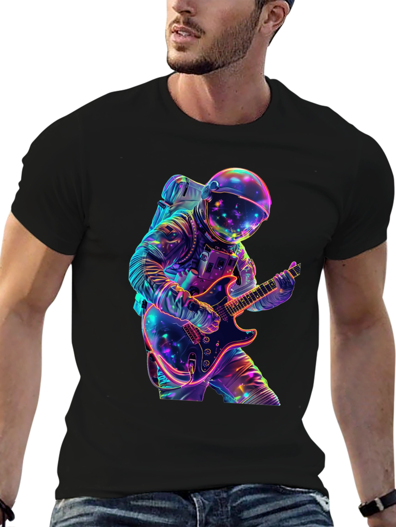 Astronaut Guitar Player Graphic Tee