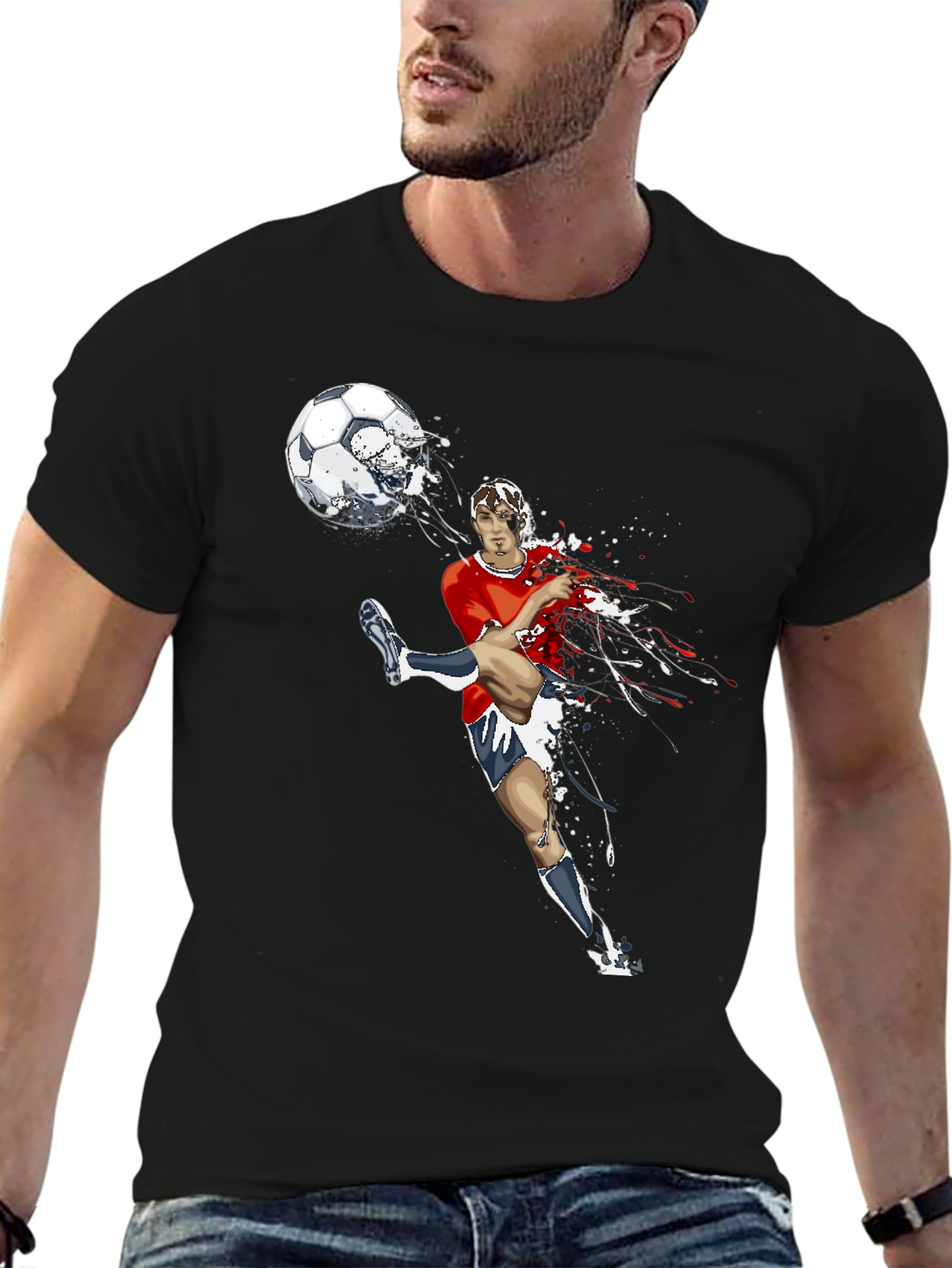 Soccer Kick Graphic Tee - Black