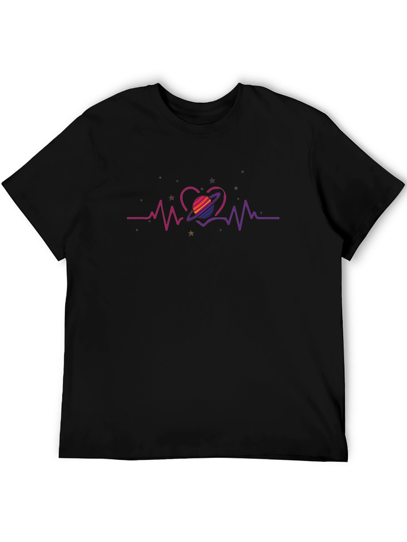 Heartbeat Saturn Graphic Tee - Trendy Comfort