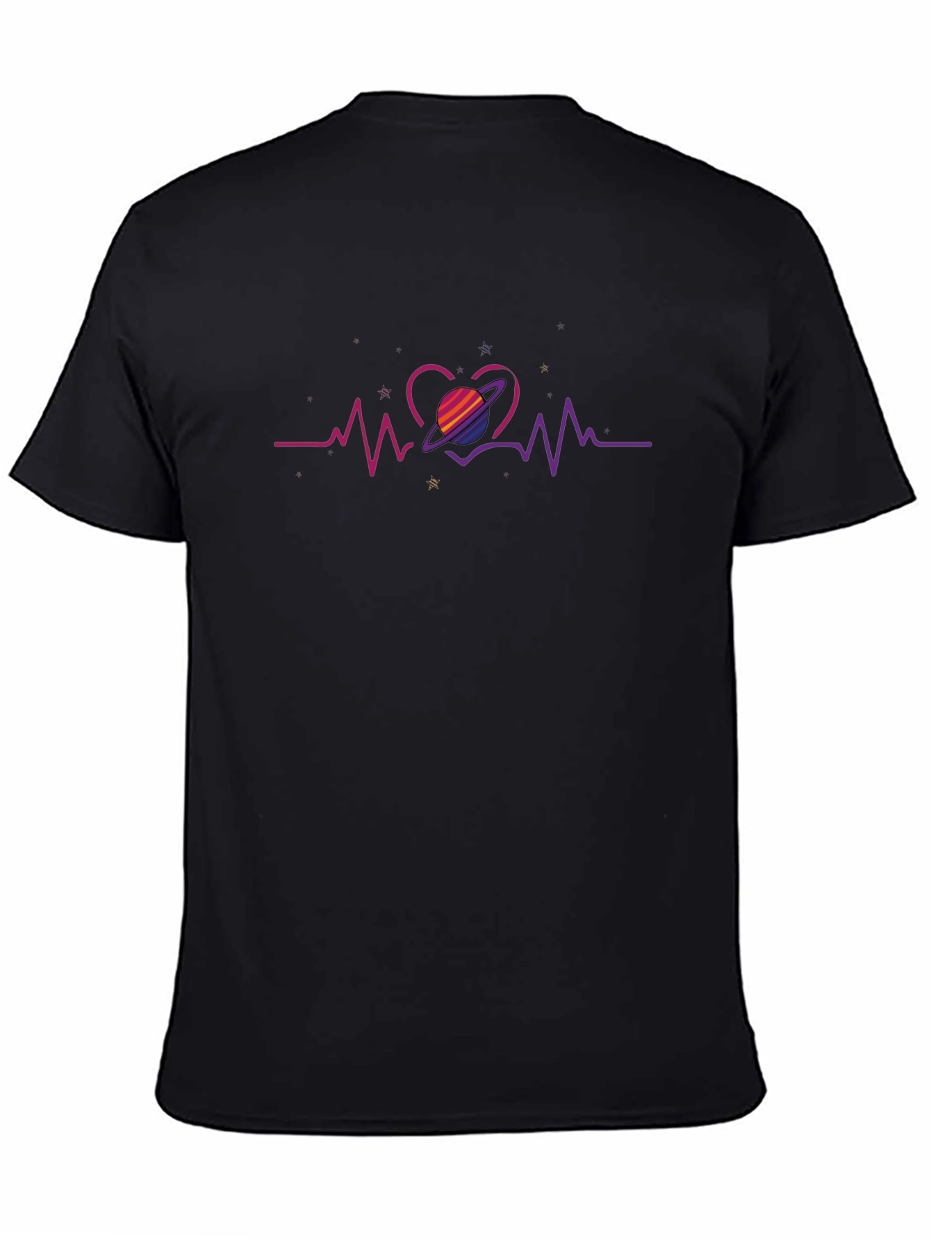 Heartbeat Saturn Graphic Tee - Trendy Comfort