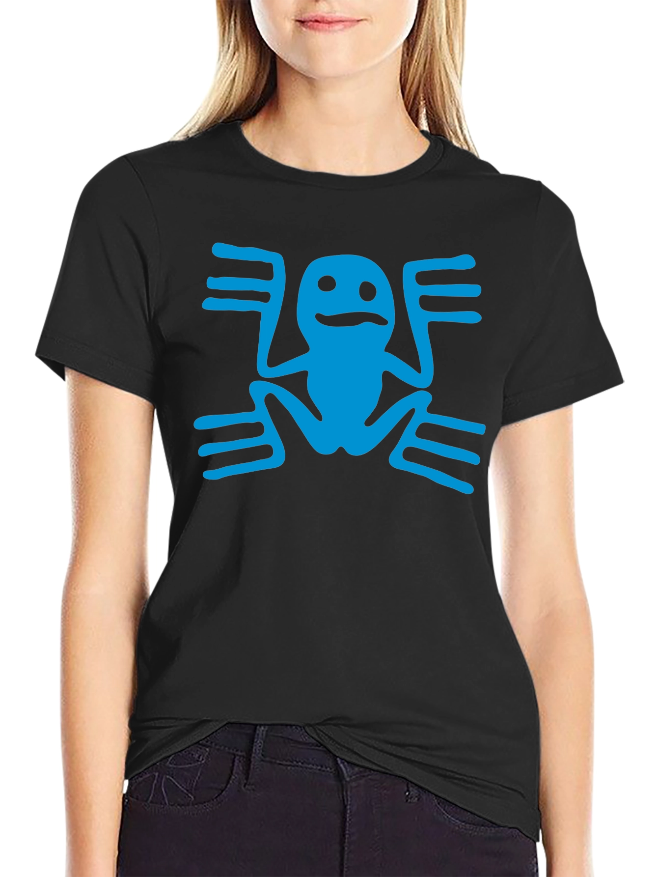Aztec Frog Graphic T-Shirt - Black