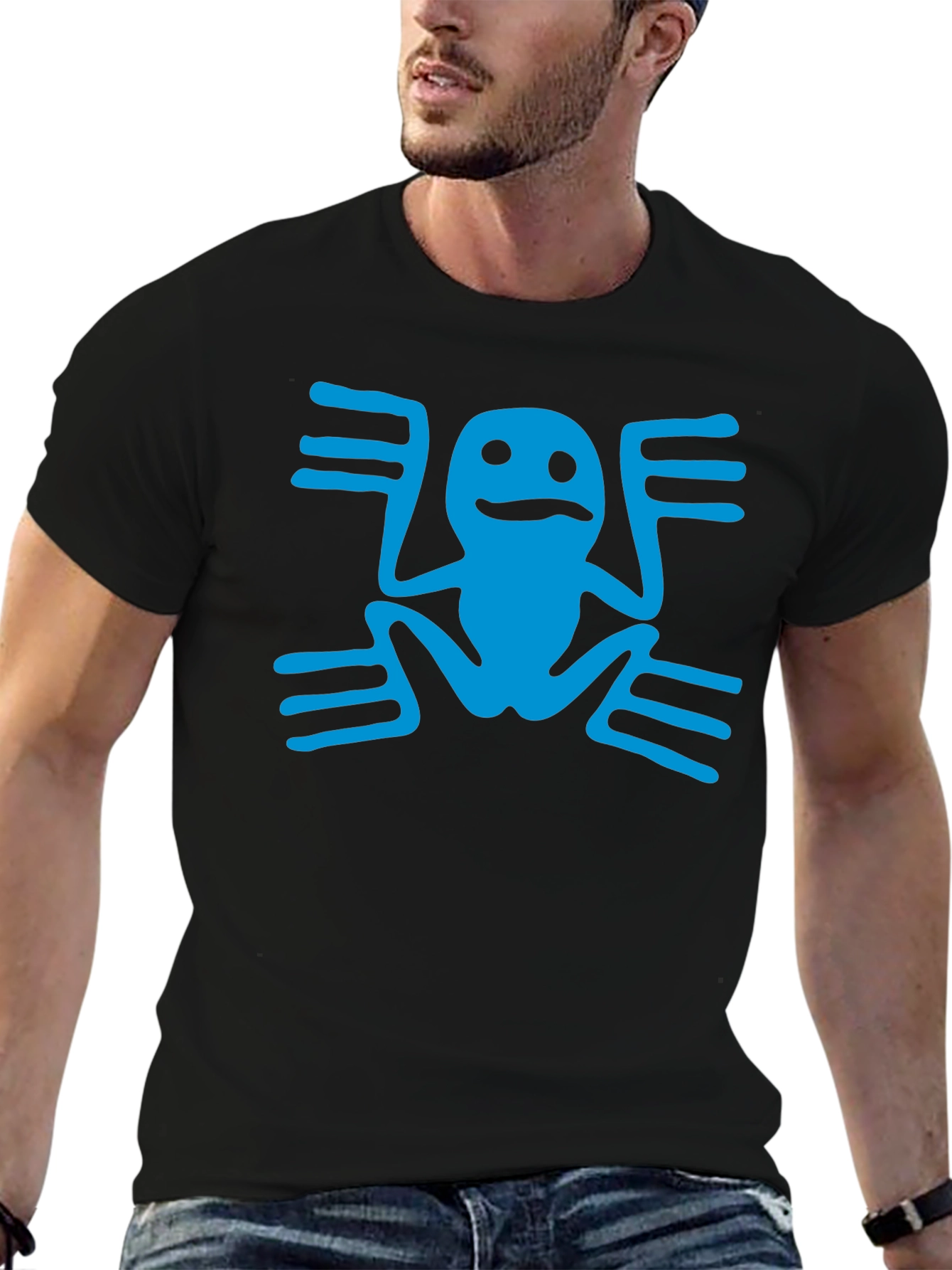 Aztec Frog Graphic T-Shirt - Black
