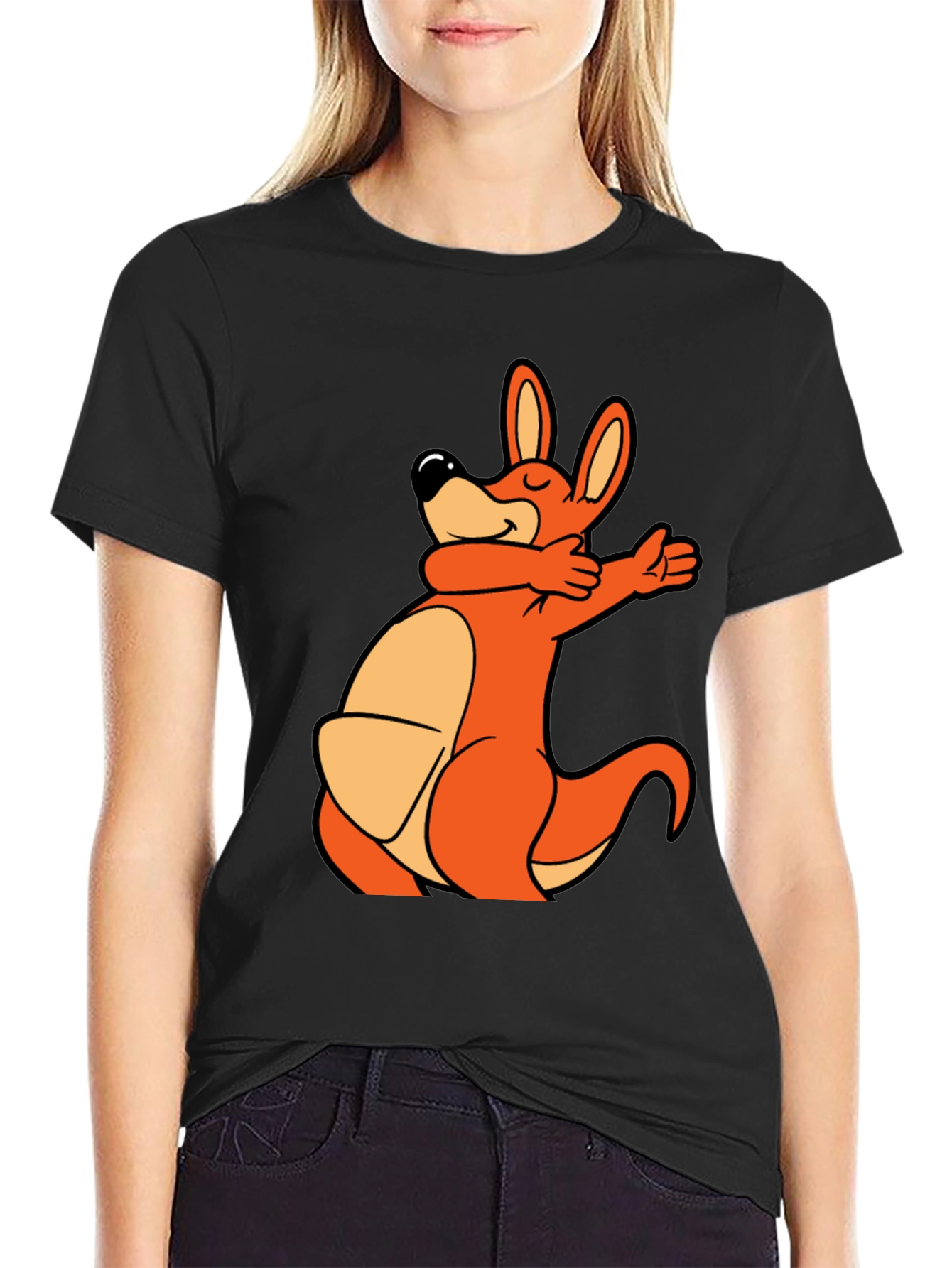 Dabbing Kangaroo Black T-Shirt