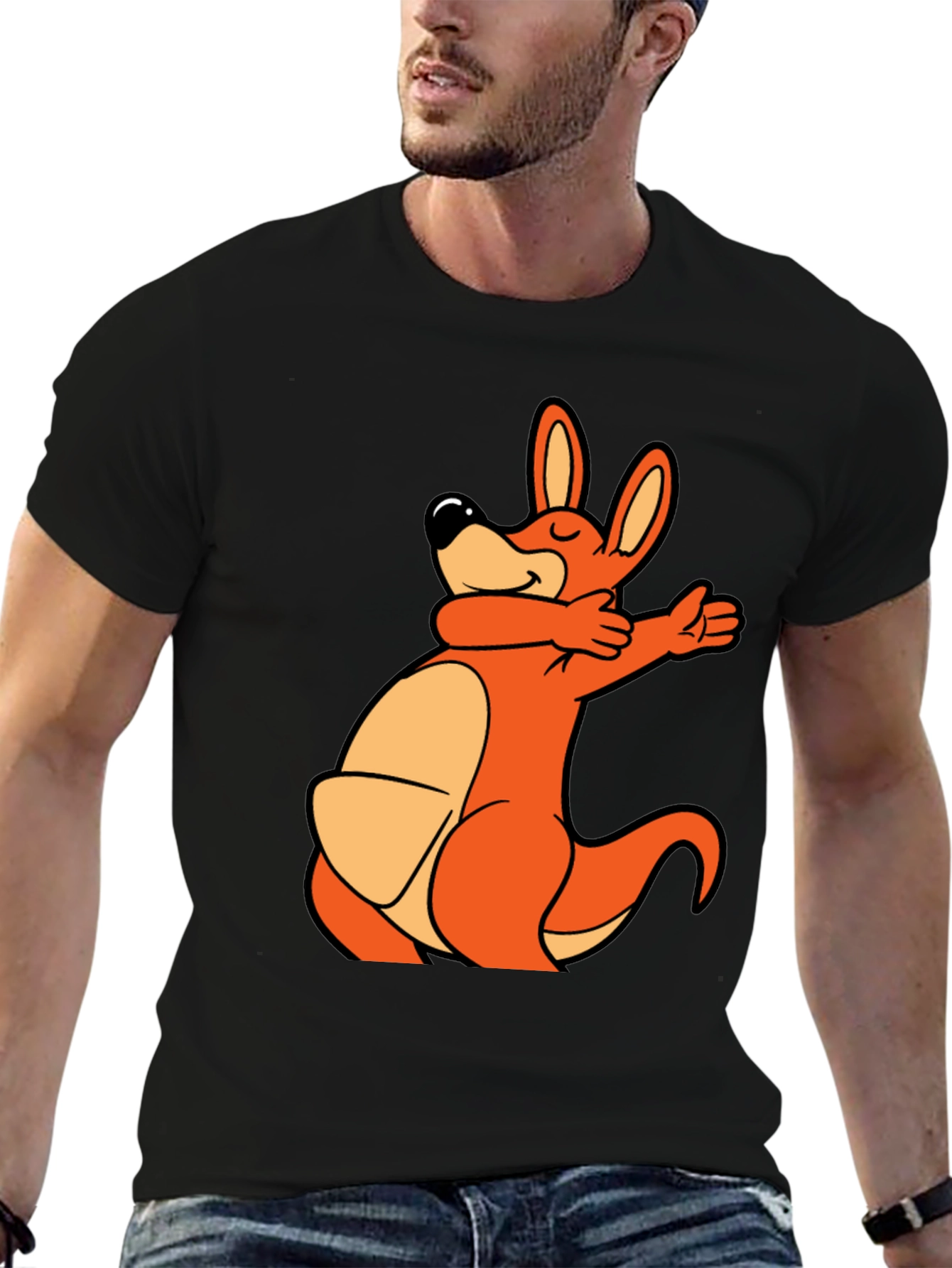 Dabbing Kangaroo Black T-Shirt