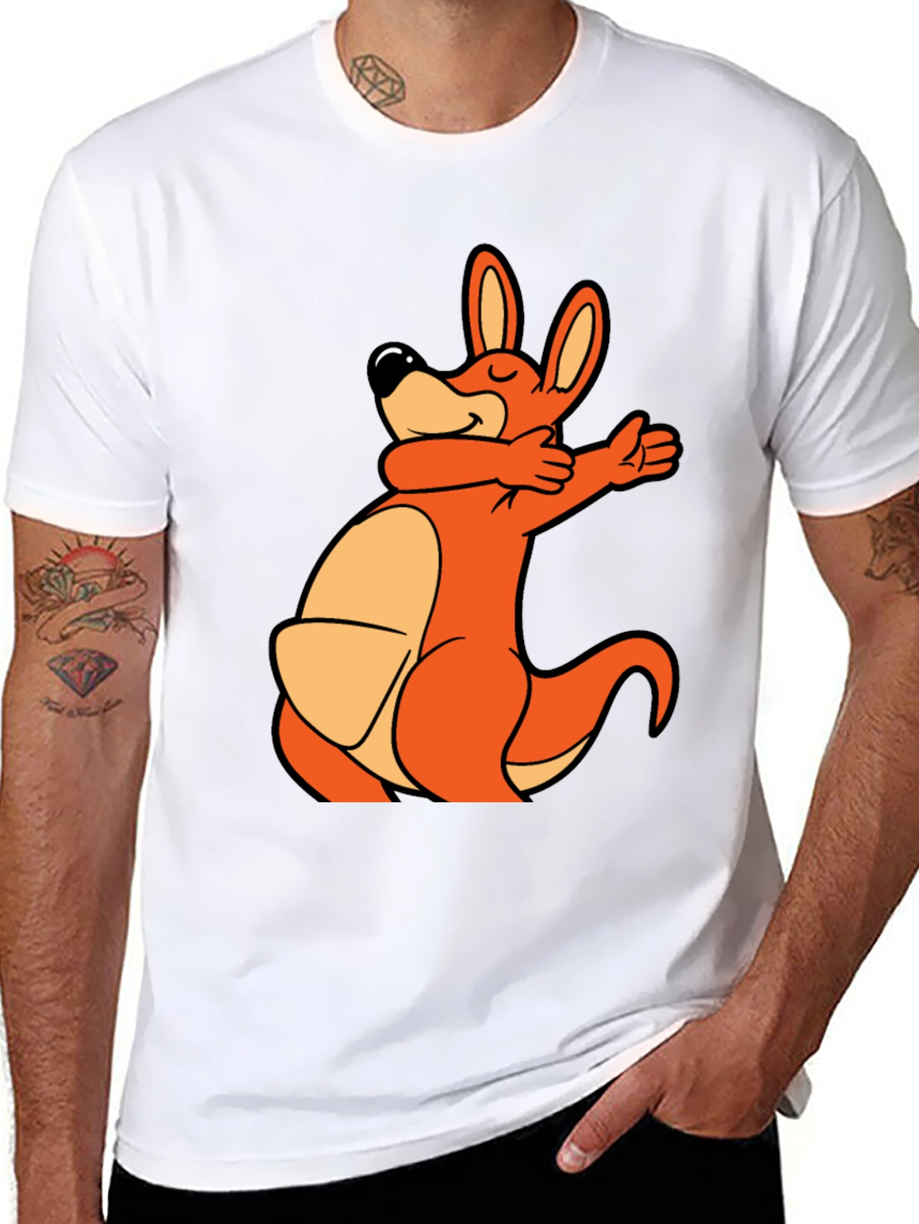 Dabbing Kangaroo Black T-Shirt