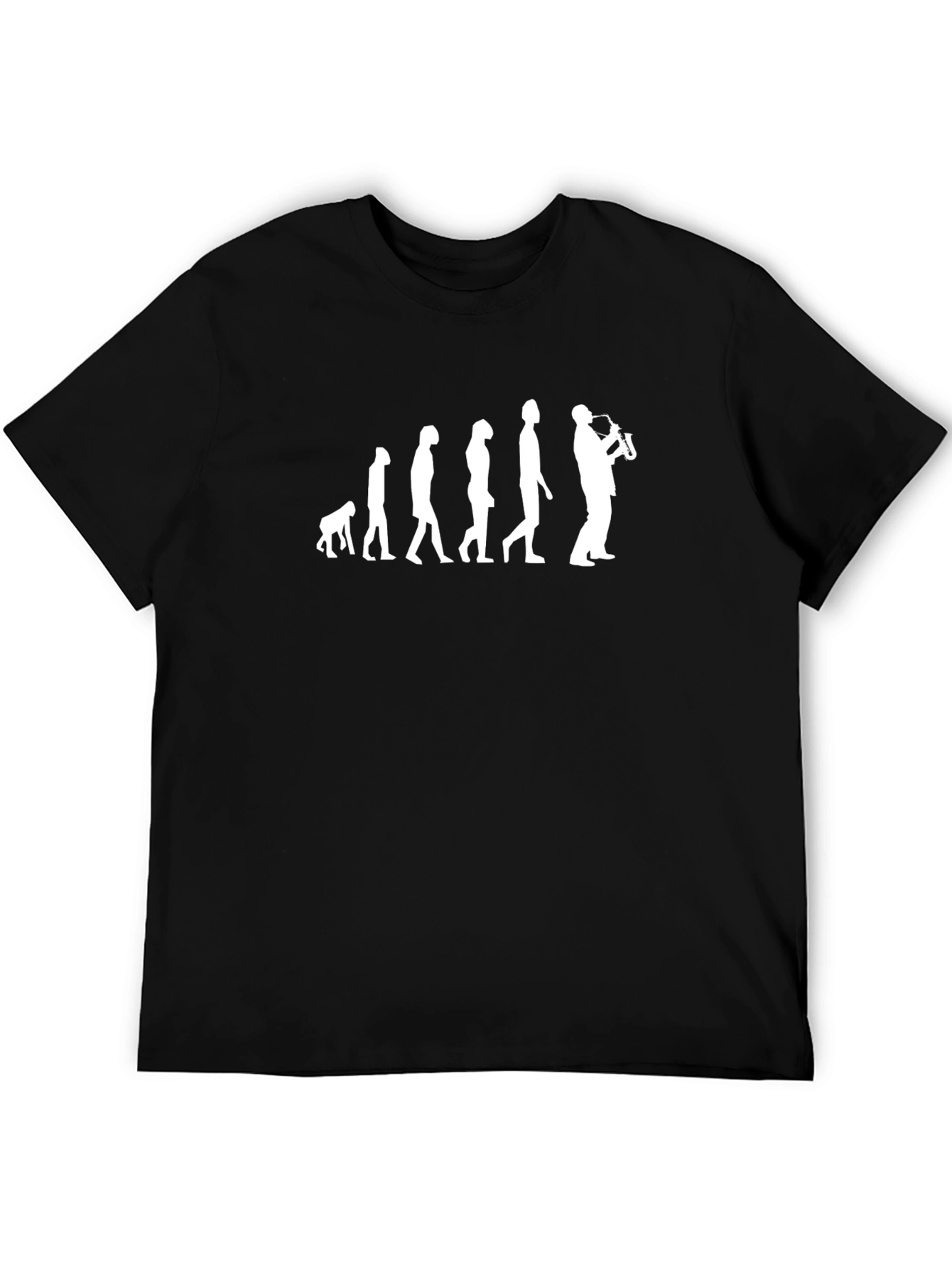Evolution of Saxophone Player Black T-Shirt
