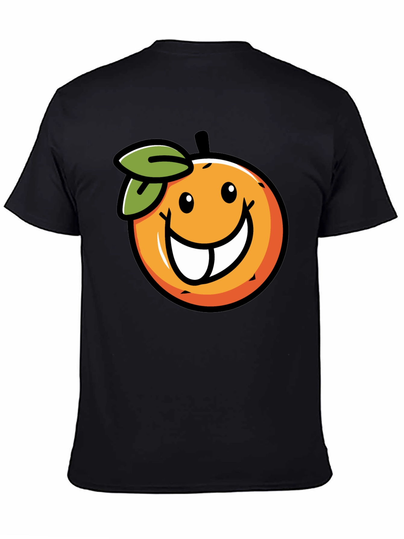 Funny Orange Face Graphic Print T-Shirt