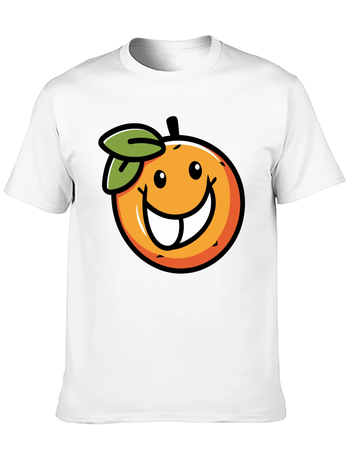 Funny Orange Face Graphic Print T-Shirt