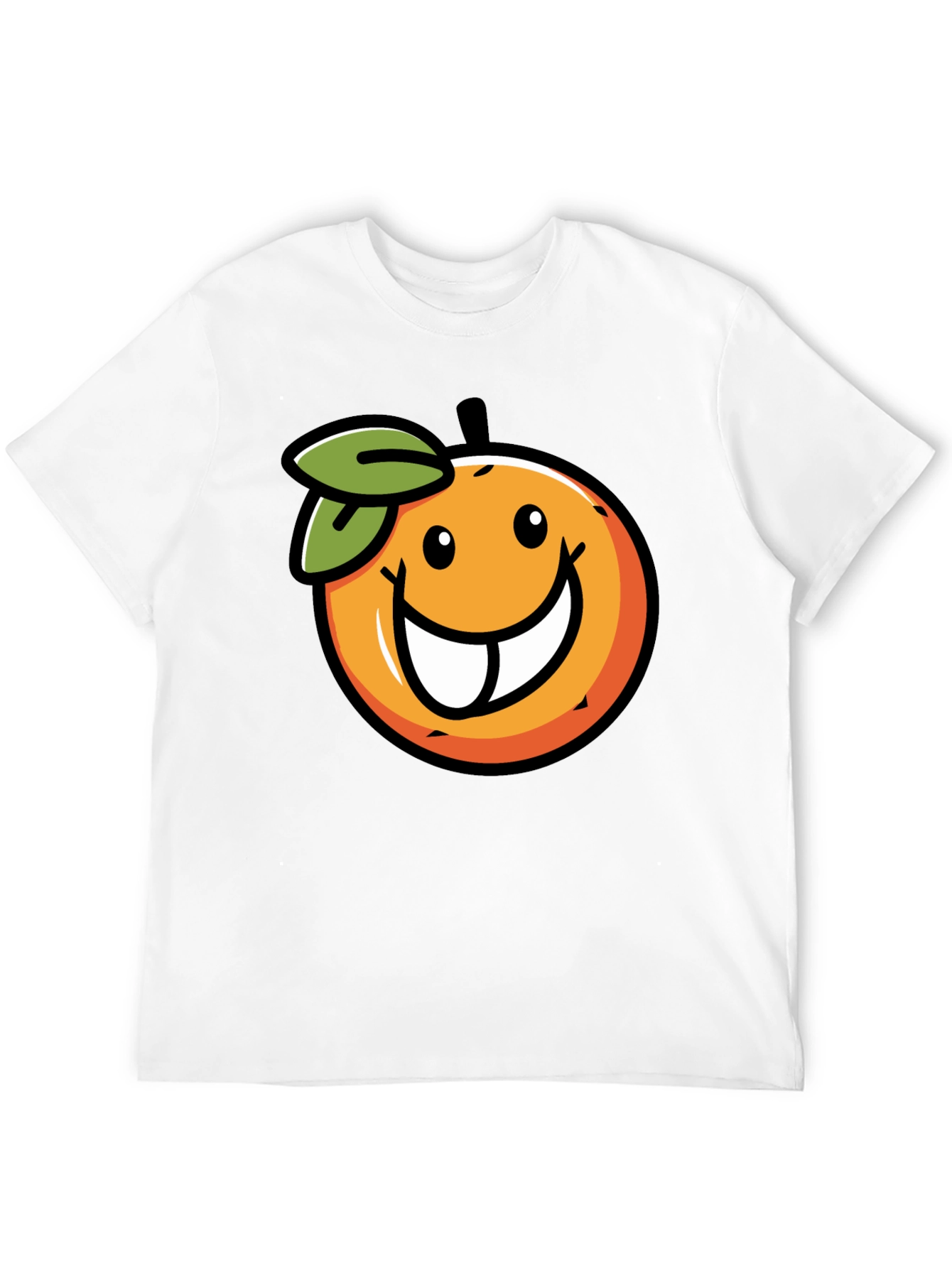 Funny Orange Face Graphic Print T-Shirt