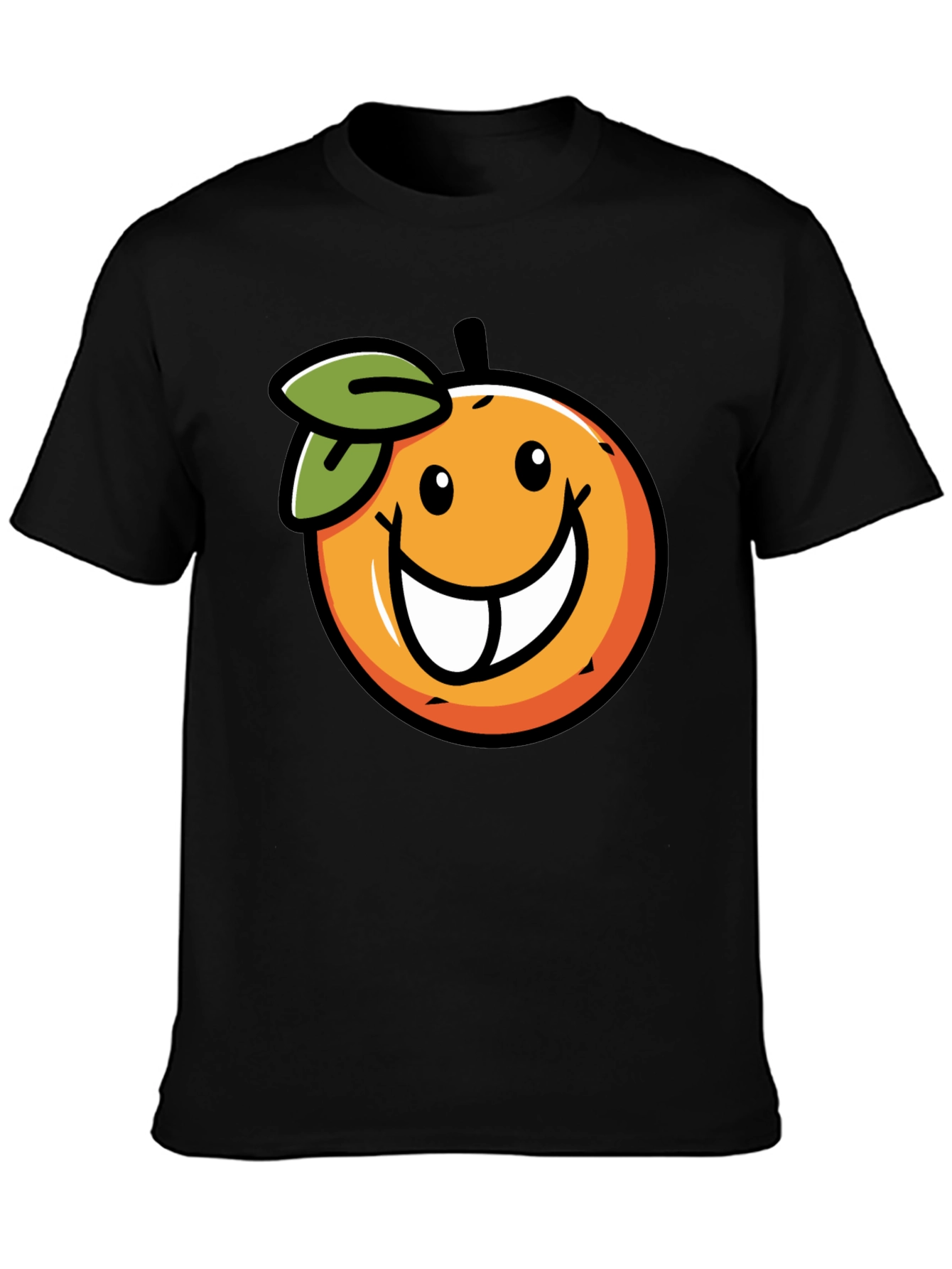 Funny Orange Face Graphic Print T-Shirt